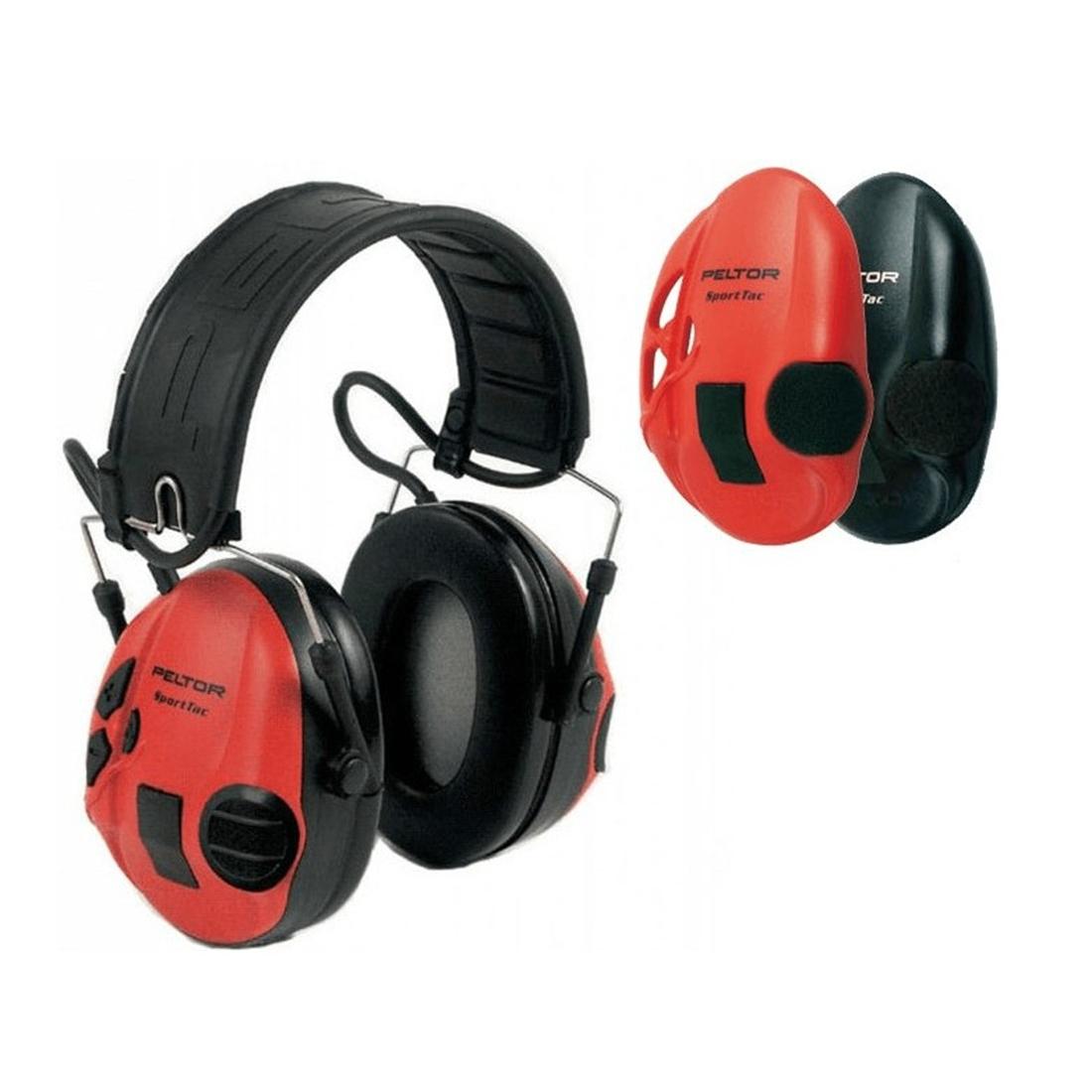 Protectores auditivos 3M Peltor Sporttac para caza.  Estilo diadema 26dB con carcasas intercambiables. Perfecto para tiradores y cazadores. Compatible para trabajos industriales (EPI)