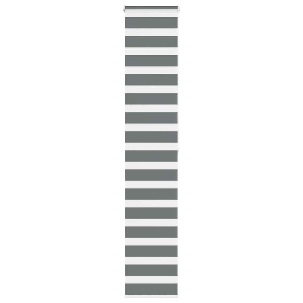 vidaXL Estor cebra gris oscurode tejido poliéster en dimensiones 40x100 cm/40x150 cm/40x200 cm y más | protección solar decorativa para ventanas hogar oficina dormitorio fácil de instalar