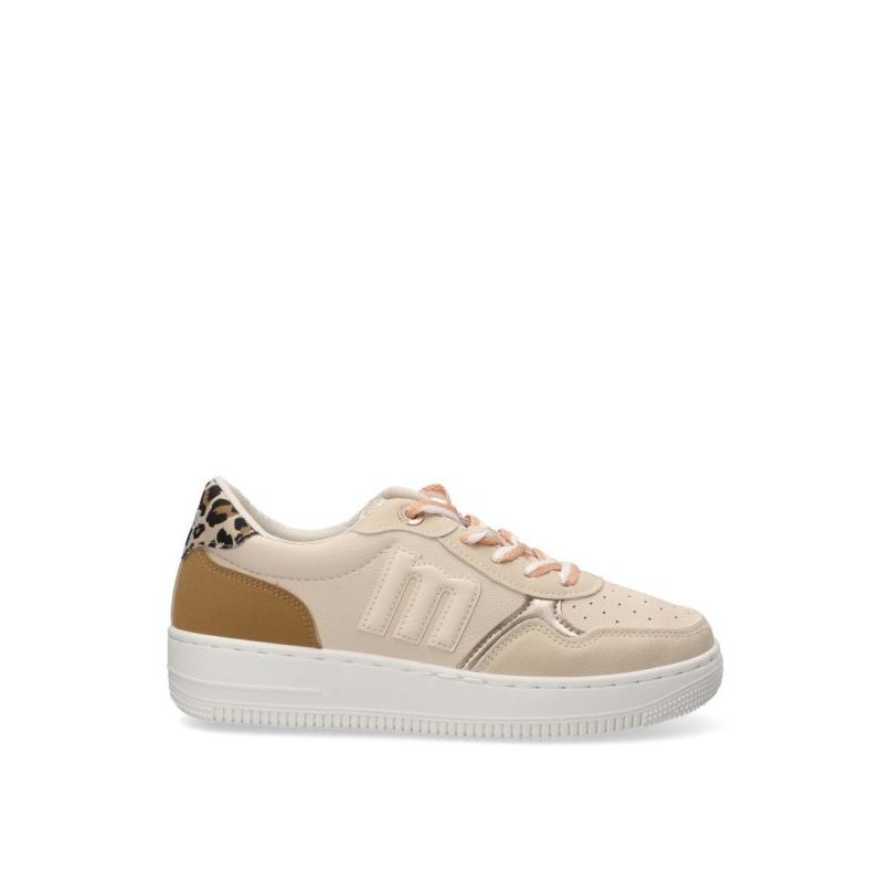 Zapatillas Casual Mustang - Mujer - Suela Plana - Modelo 60724 - Color Beige
