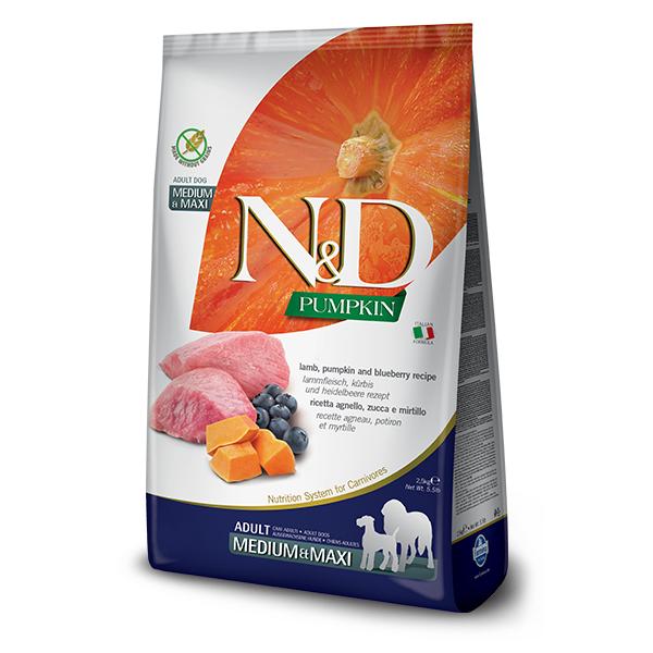 Farmina N&D Dog Pumpkin Medium Maxi Cordero 12Kg / Alimento Completo Para Perros Adultos De Razas De Tamaño Mediano, Grande Y Gigante. Elaborado A Bas