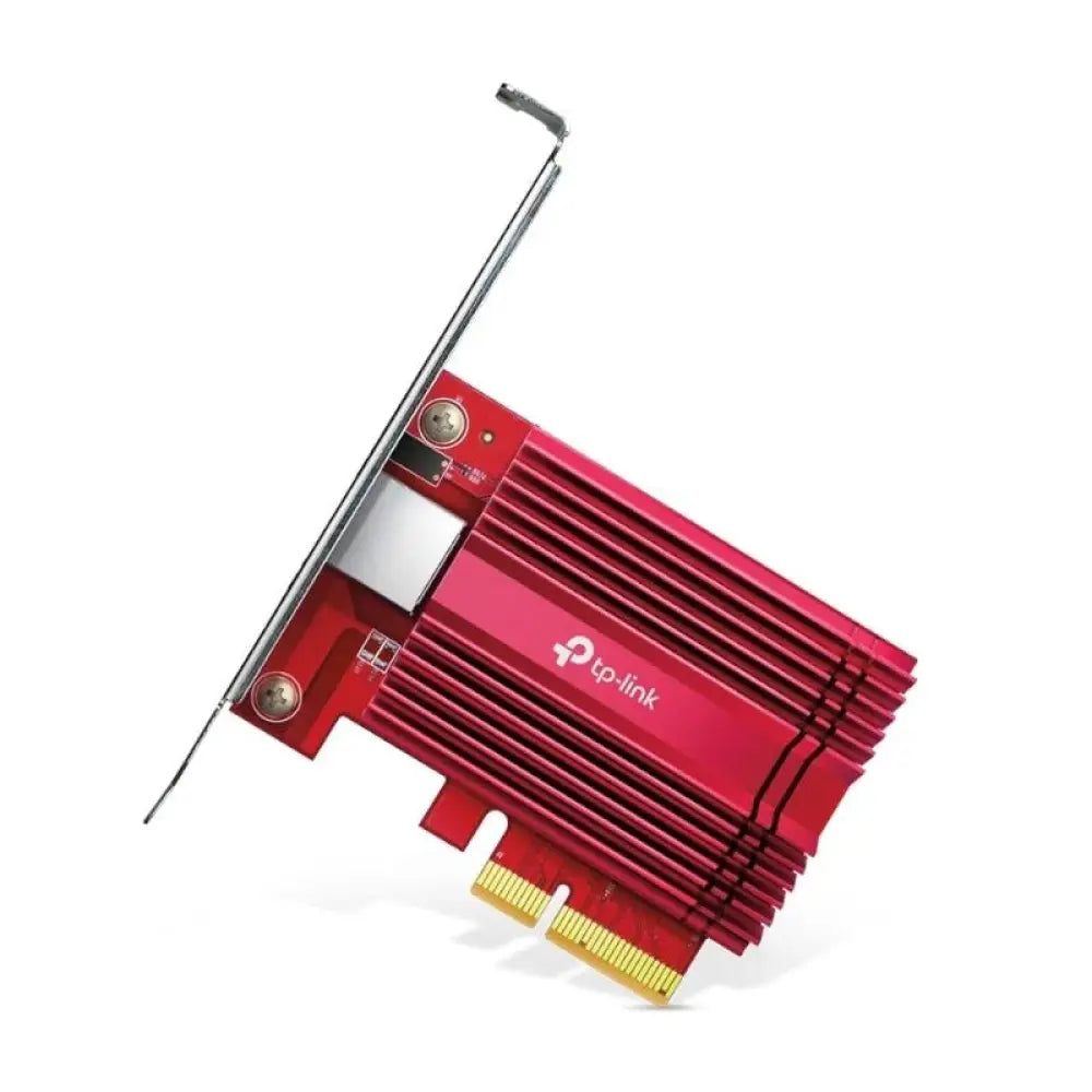 TP-Link - Adaptador de red PCIe 10 Gbps TX401 para computadora de escritorio, compatible con Windows y Linux, incluye cable Cat6a de 1,5 m