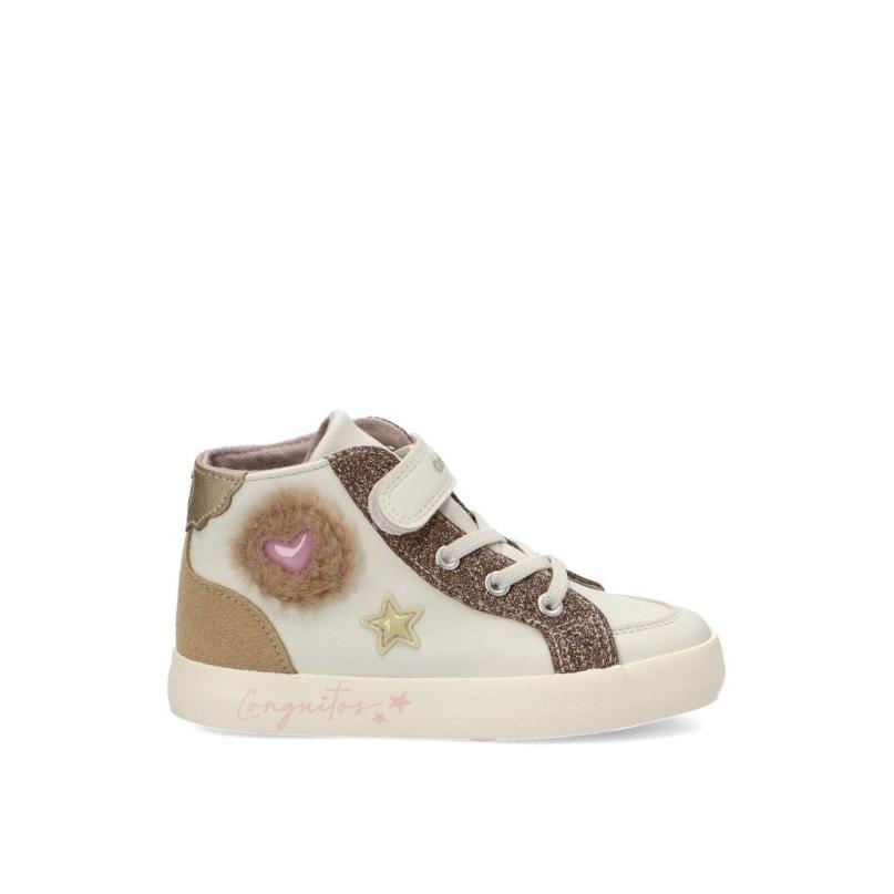Botin Zapatillas Casual Conguitos - Niña - Suela Plana - Modelo Cosh282119 - Color Hielo