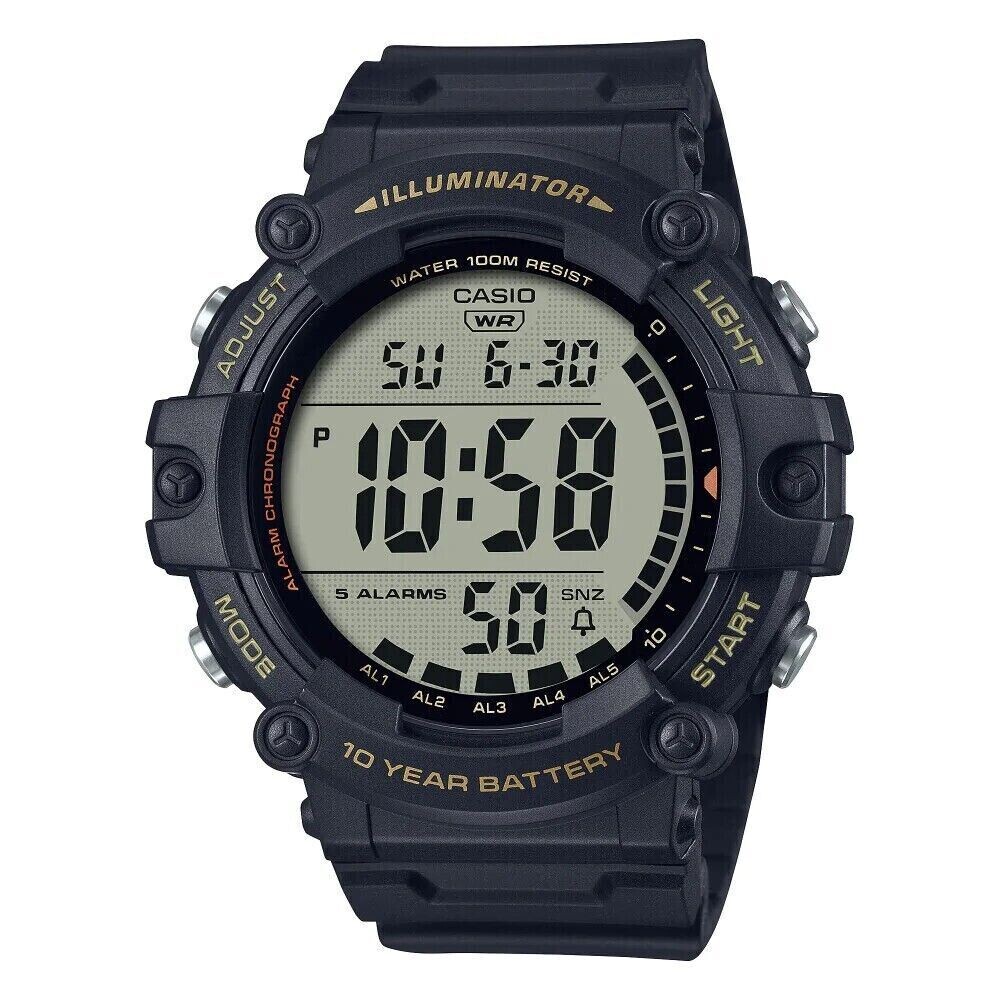 Reloj deportivo hombre Casio AE-1500WHX-1A 100m WR 10 años batería Hora Mundial cronómetro alarma