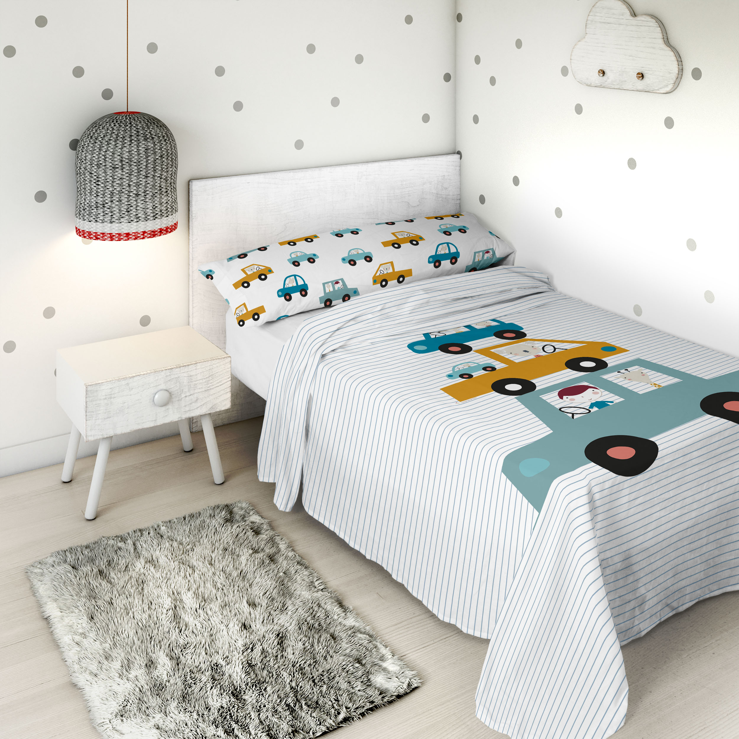 HACIENDO EL INDIO - Juego de Sábanas Infantil Estampado 2 Piezas 100% Algodón Extrasuave - Set de 2 Piezas Incluye Encimera y 1 Funda de Almohada - Cama 90/105 cm - Fabricado en España