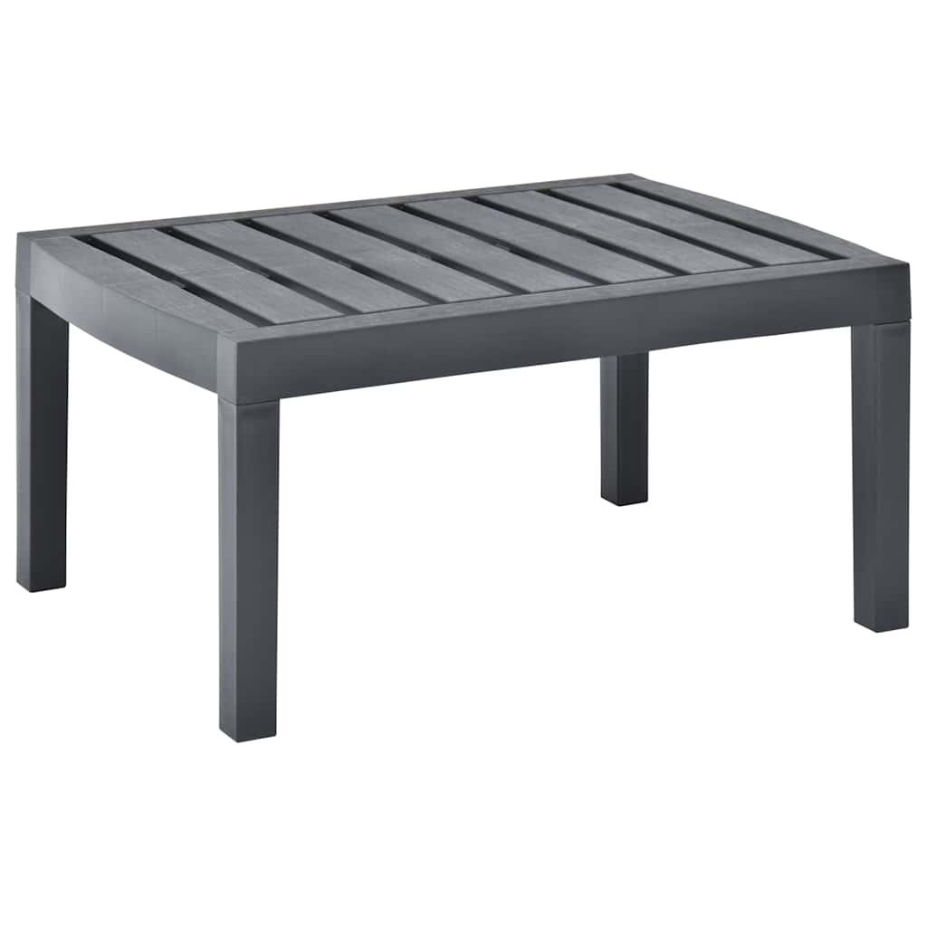 vidaXL Mesa de jardín de plástico 78x55x38 cm en color Moca/Blanco/Antracita | estructura resistente ideal para salón dormitorio o estudio