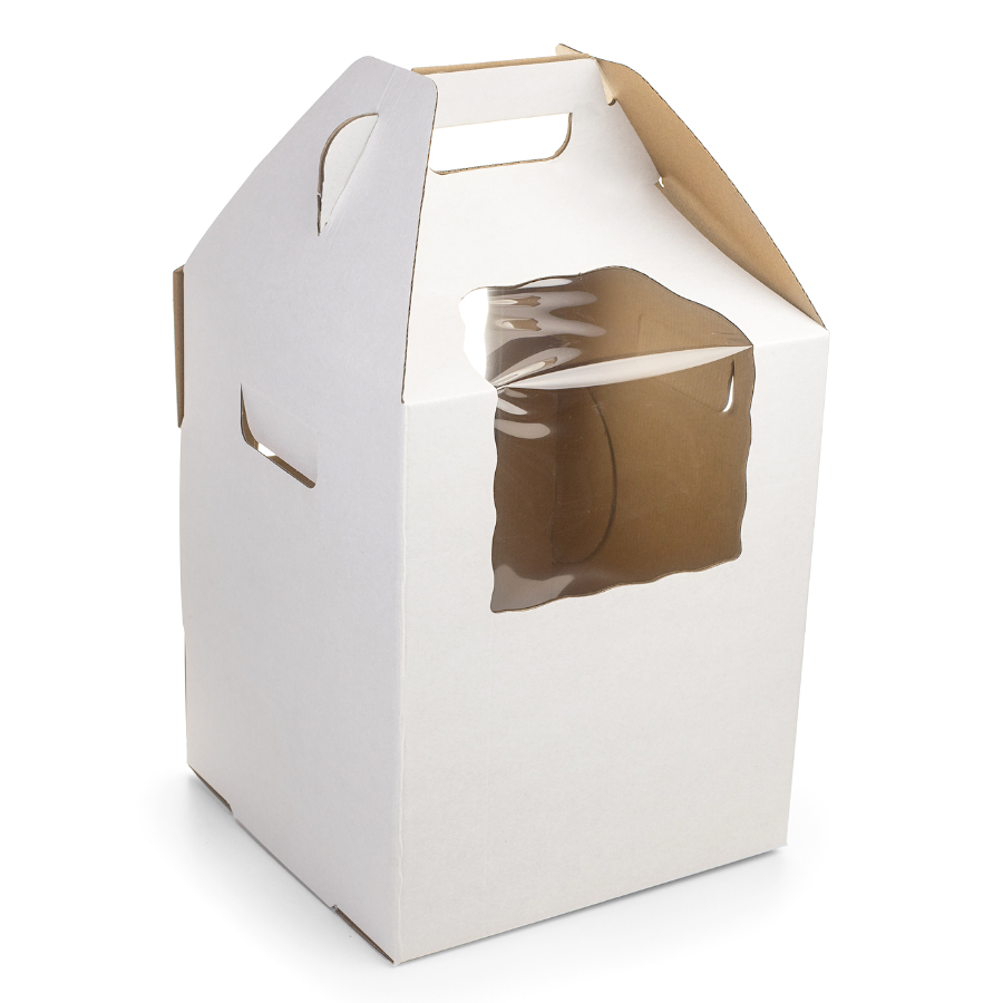 Glotomania Caja para Tarta Blanca XXL con Ventanas - 45 X 50 Cm