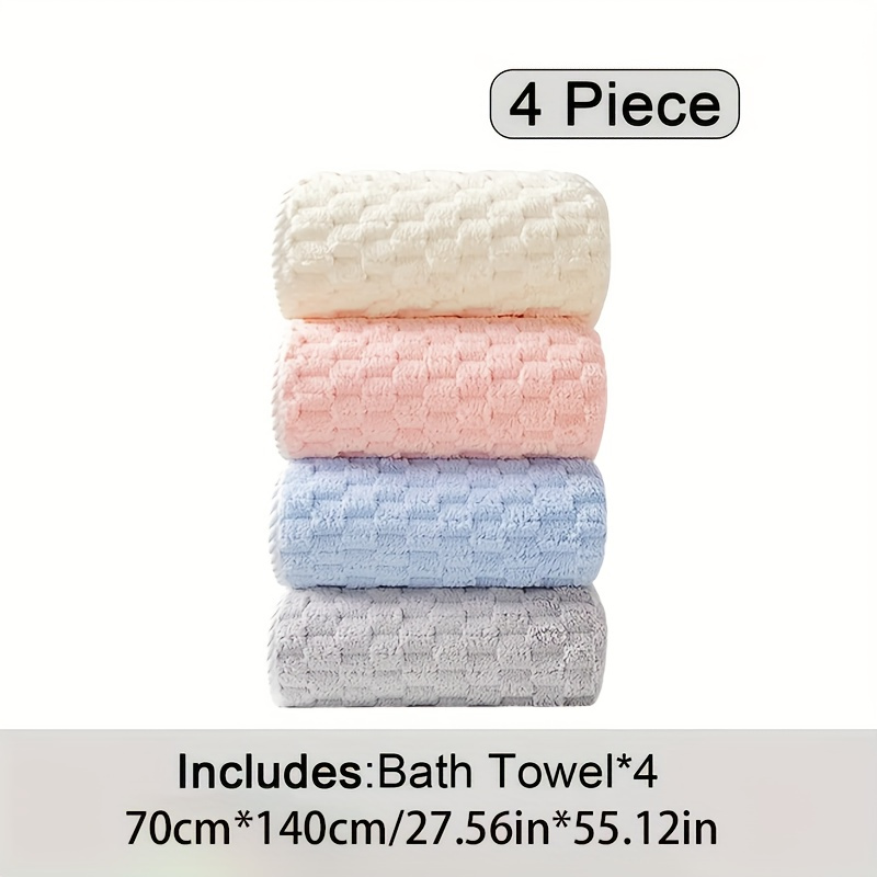 TK 4pcs Super Soft Luxury Bath Towel Set: Quick-Drying, Super Absorbent for Fitness, Spa, Sports, and Bathroom Essentials