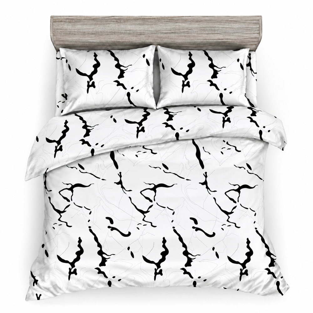 Juego de Funda Nórdica 4 Piezas con Diseño Floral, Incluye Funda de Edredón con Cremallera, Sábana Bajera Ajustable y 2 Fundas de Almohada, Juego de Cama Suave y Cómodo para Cama 135/150 cm