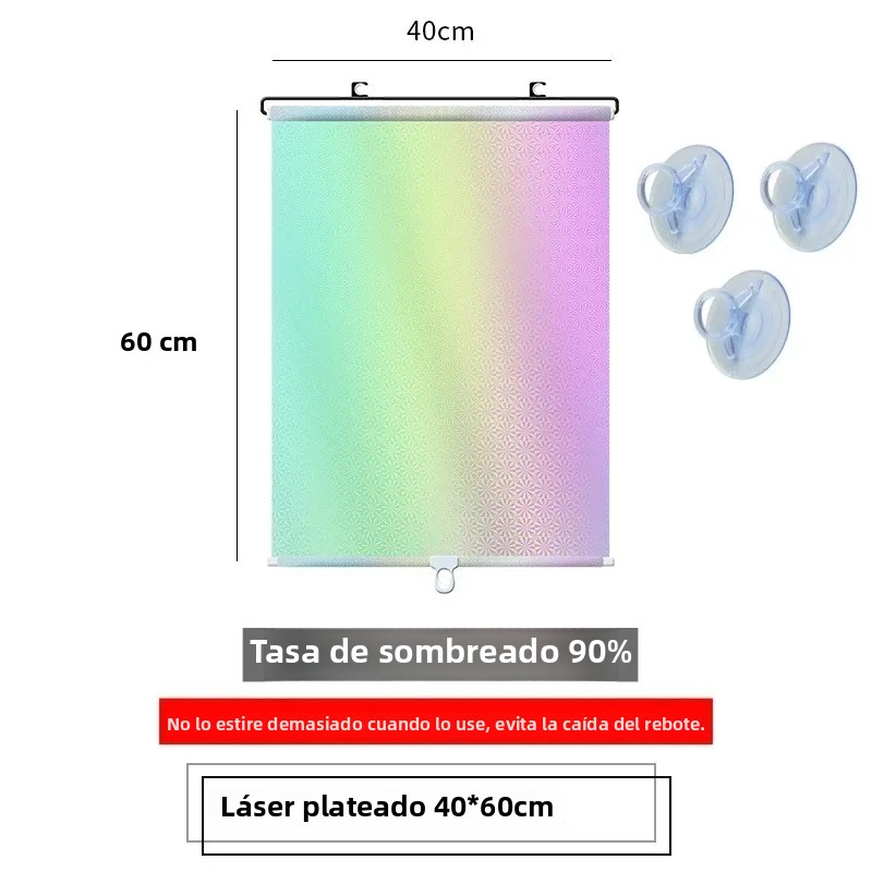 TK Cortinas De Rollo Universal Con Ventosas Para Ventanas Negro/Cobre Cubierta De Sol Para Coche Dormitorio Cocina Oficina Cortinas De Blackout Sin Clavos