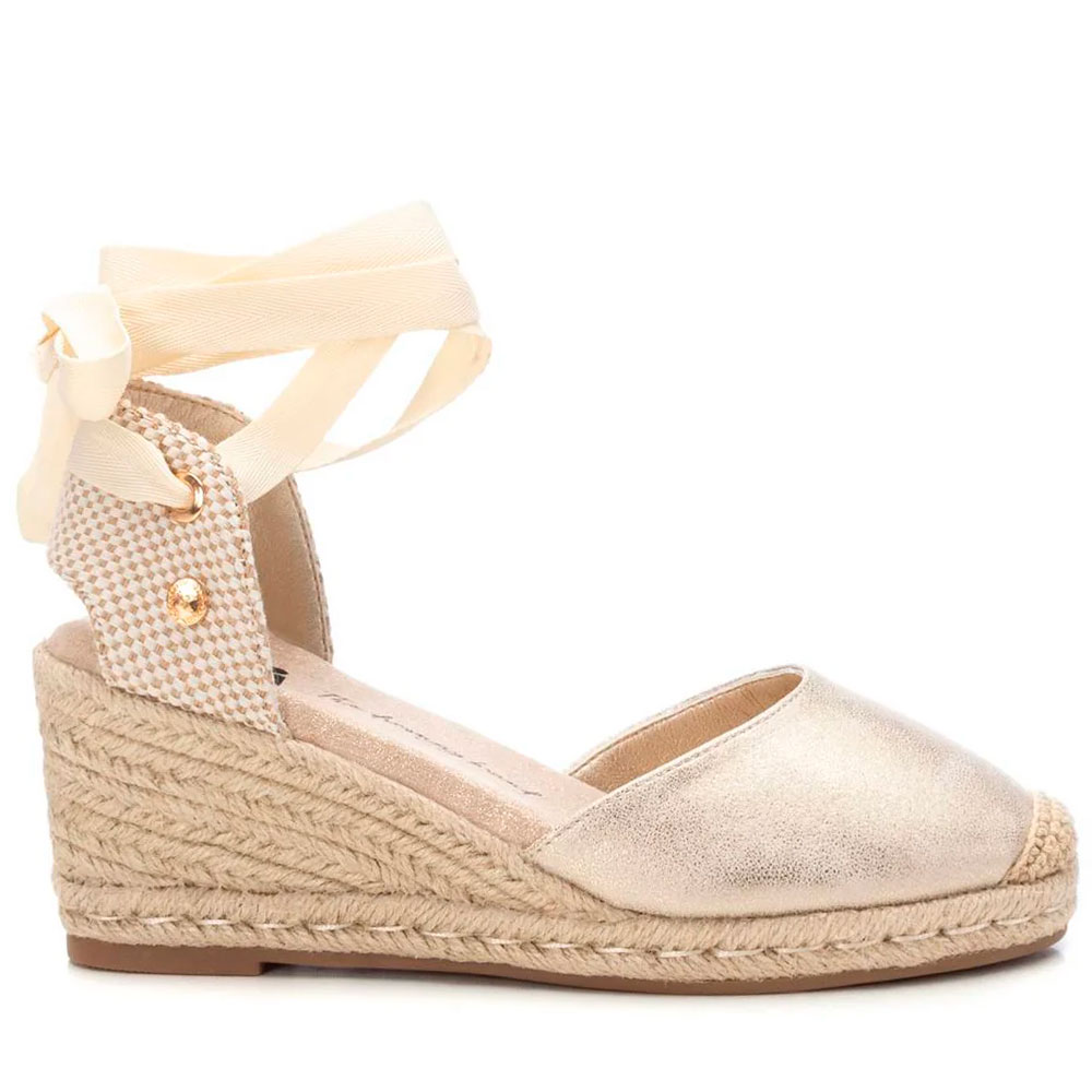 Alpargata Cuña Esparto Mujer Xti 143841 Oro 106295  MARCAS MUJER Xti Zapatillas cuña-plataforma Zapatos cuña