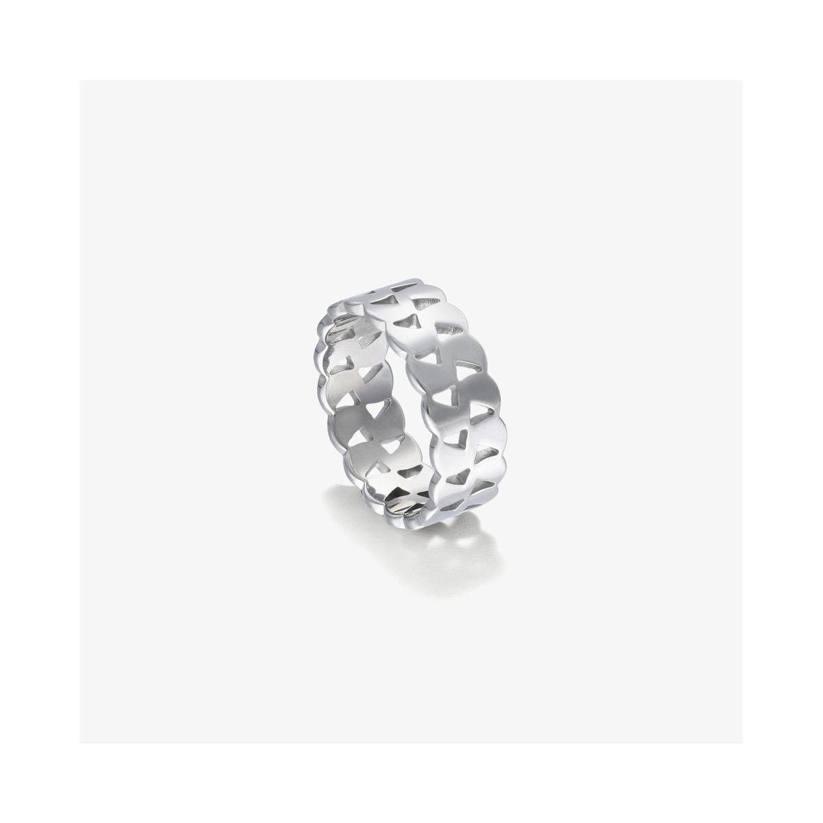 Radiant Anillo Hombre Anillo Hombre Chain Padlock Plateado De Acero Plateado Talla Europea 58,00 Talla España 18,00 Rh000233