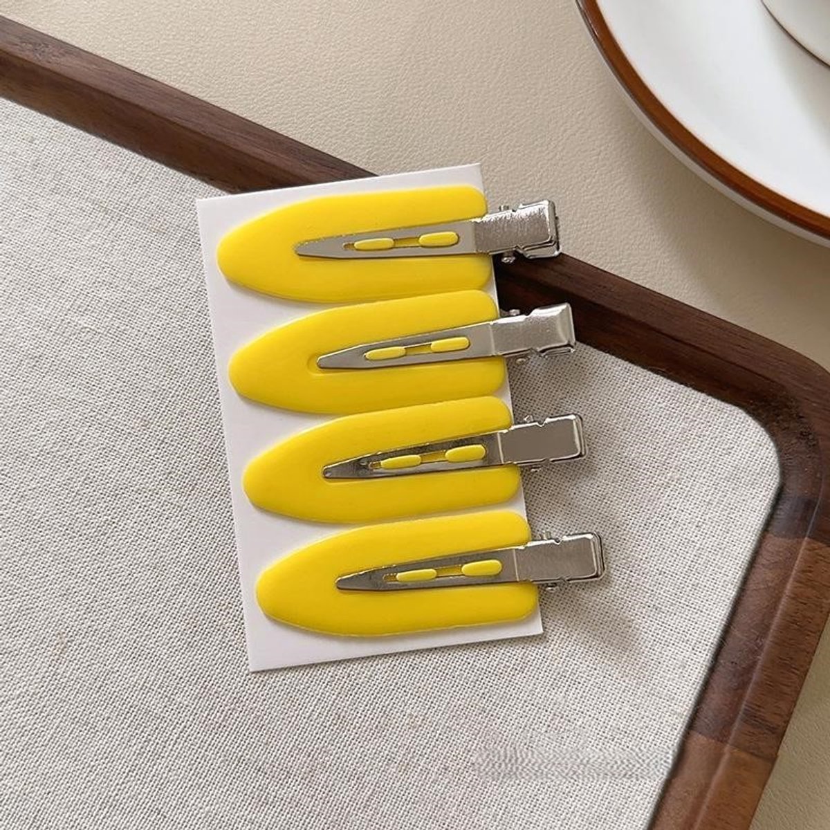 Naadloze haarclip (8 stuks), haarspeld, krulclips, haarspeldkrulclips, geen buiging, haarclips voor haarstyling, make-up,geel