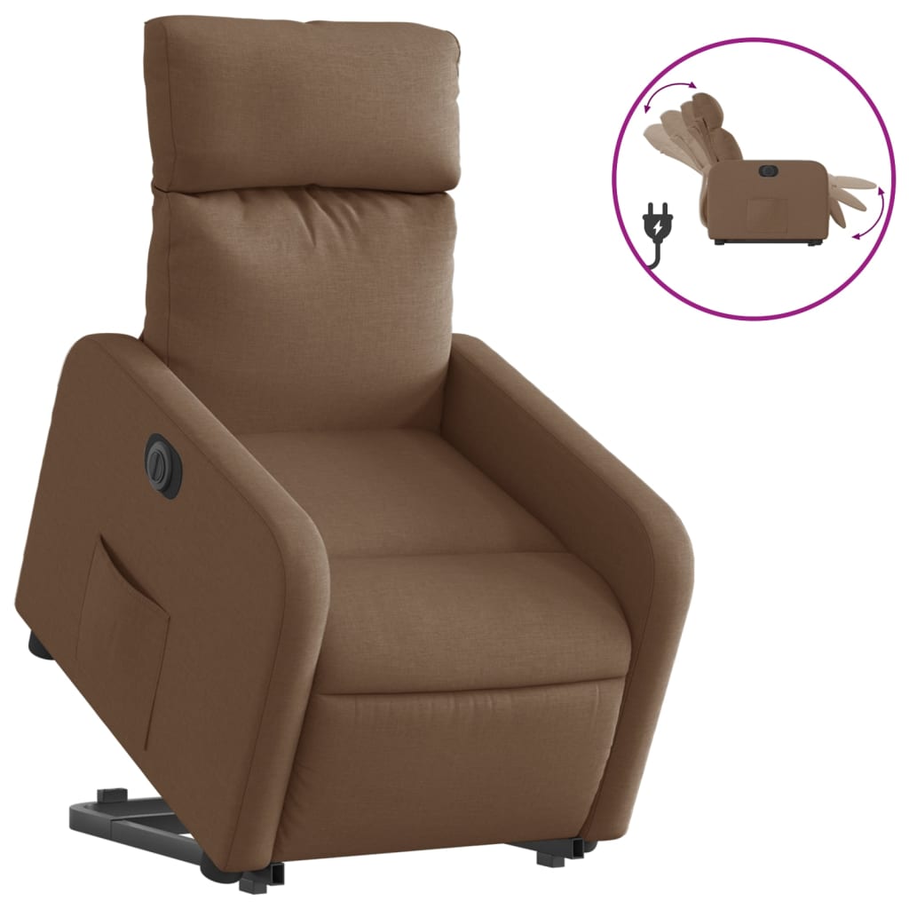 Vidaxl Sillón Eléctrico Reclinable Elevable de Tela Gris Claro