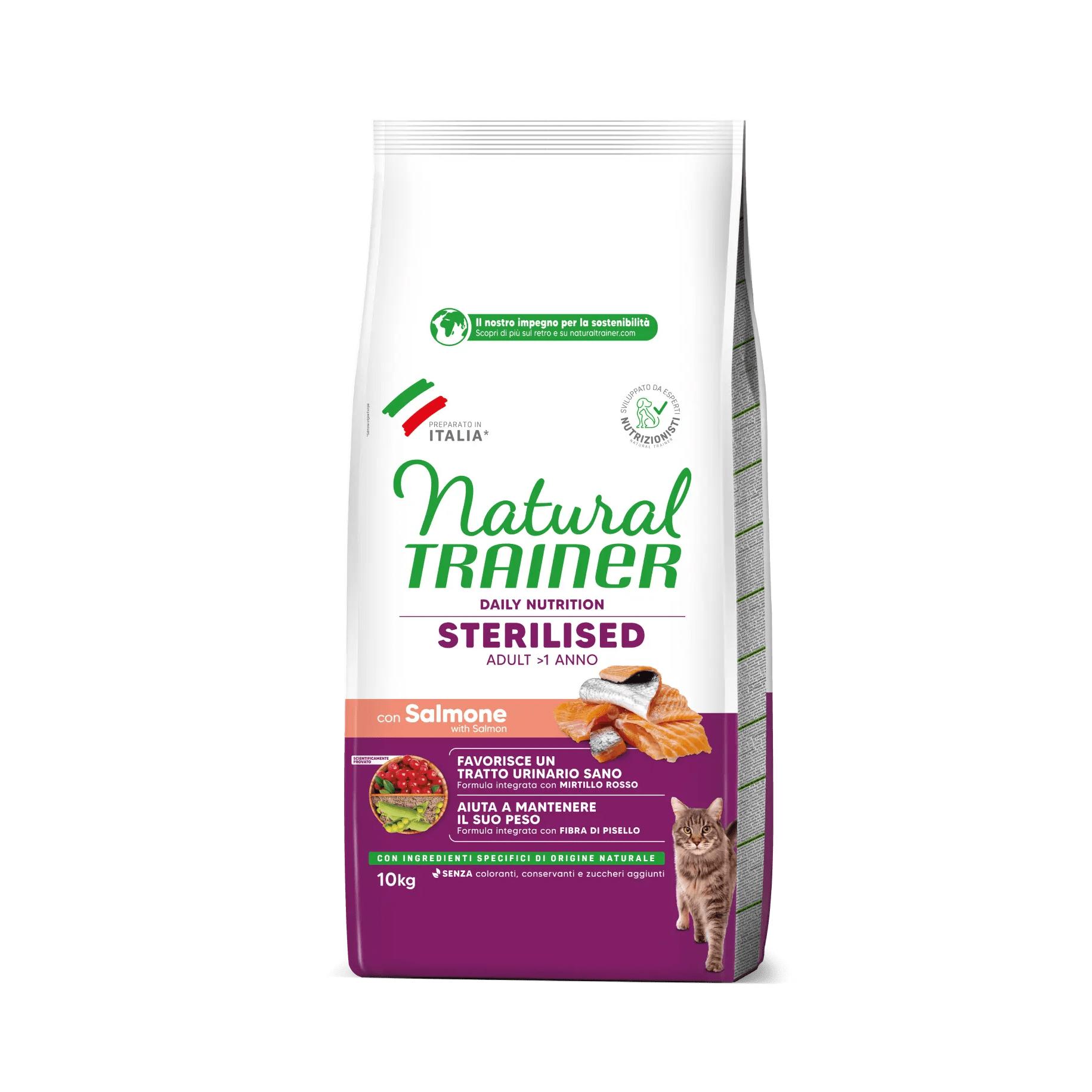 Natural Trainer Adult Sterilised Salmón - Alimento Seco de Salmón para Gatos Esterilizados