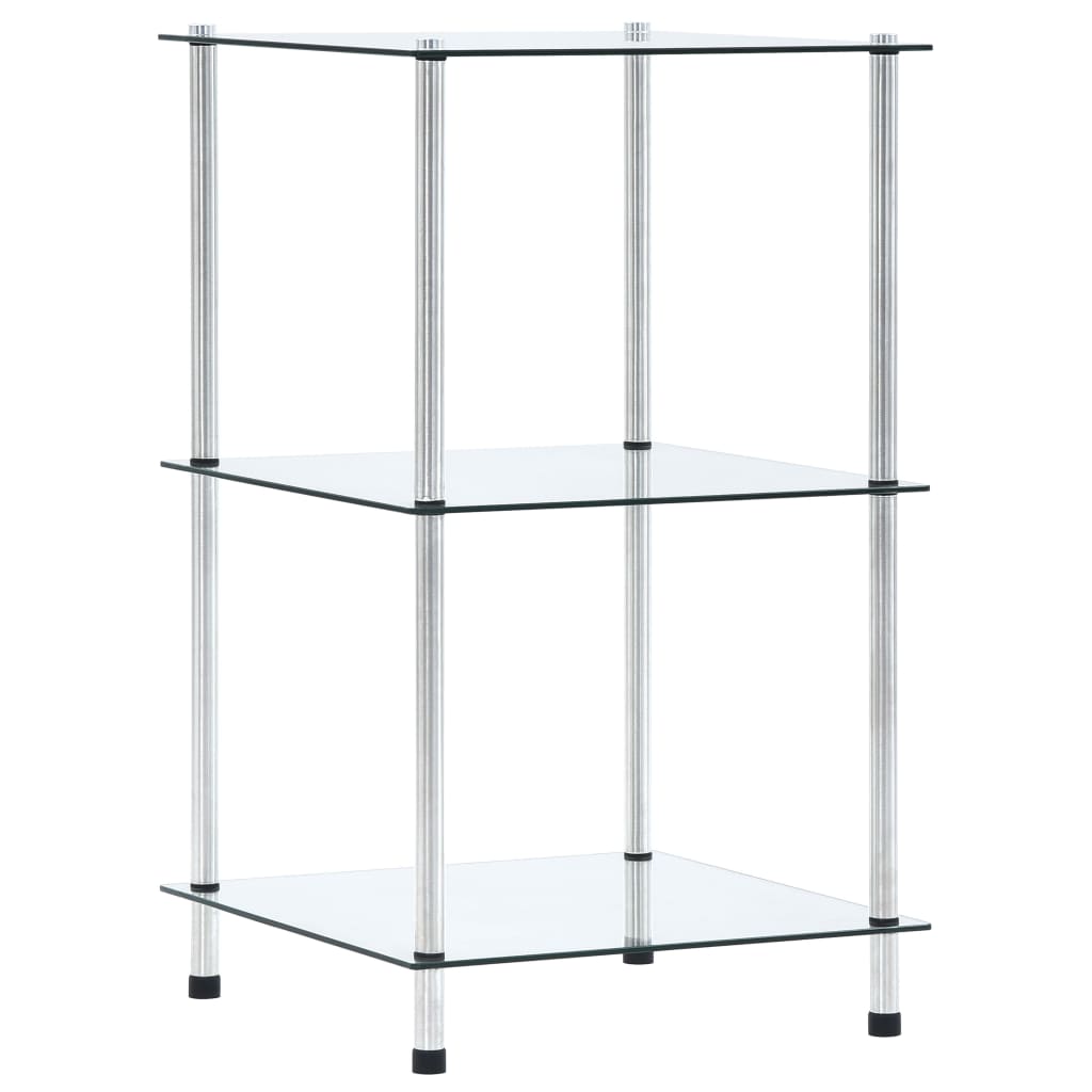 vidaXL Estantería 3 niveles cristal templado transparente 40x40x67 cm