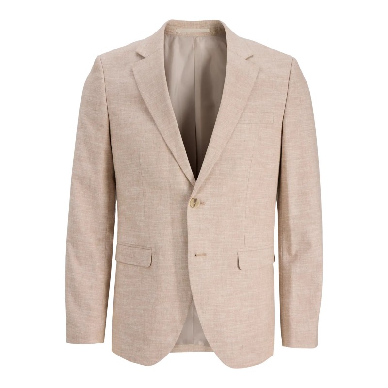 Americana de Lino Jack & Jones Hombre | Color Beige | Corte Slim | Ideal para Eventos y Bodas