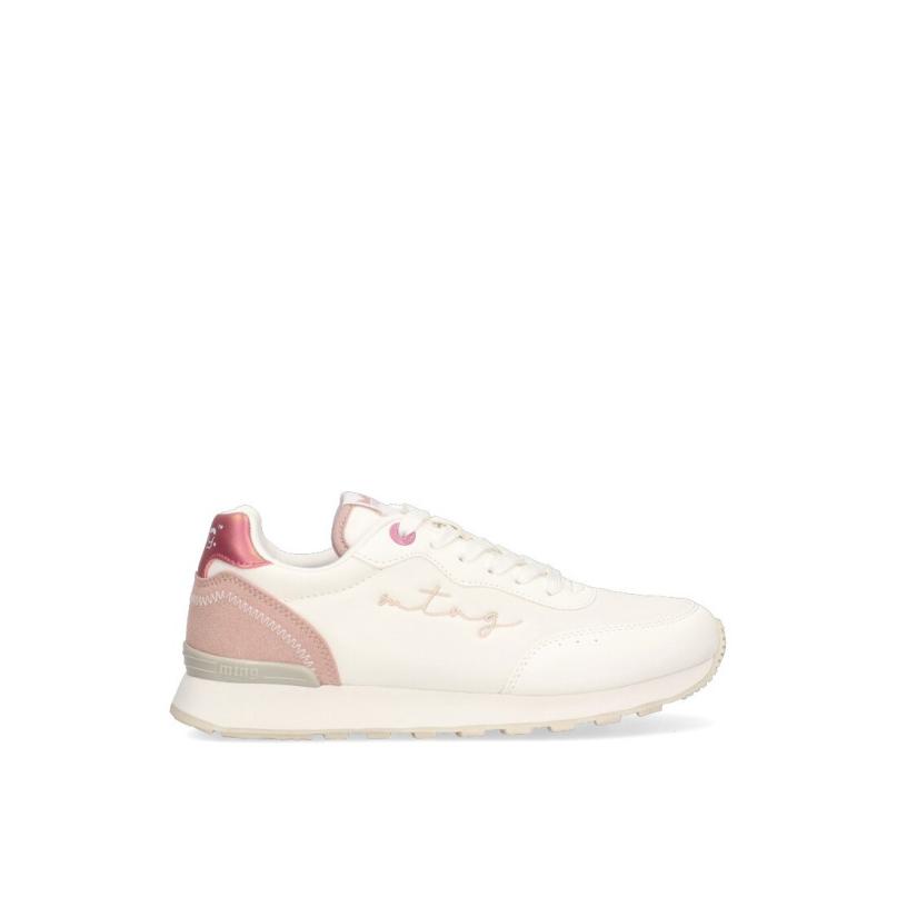 Zapatillas Casual Mustang - Mujer - Suela Plana - Modelo 60439 - Color Blanco