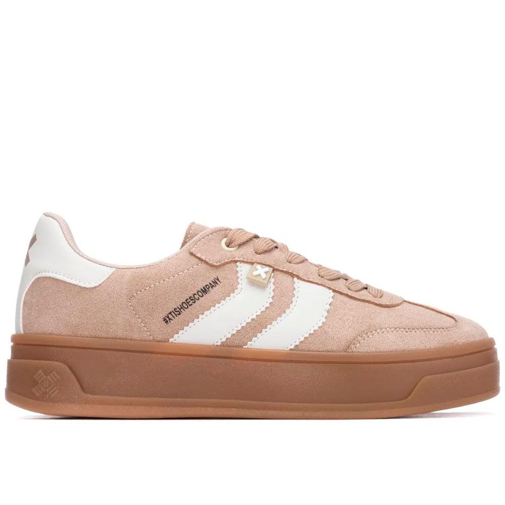 Zapatillas de Mujer Doble Suela Plano Xti 144586 Beige 106397  MARCAS MUJER Xti Zapatillas Zapatillas cuña-plataforma Zapatos Zapatos de sport