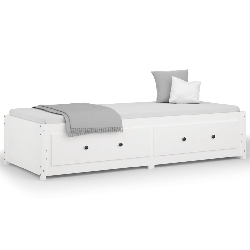 vidaXL Sofá cama sin colchón madera maciza de pino blanco 90x200 cm
