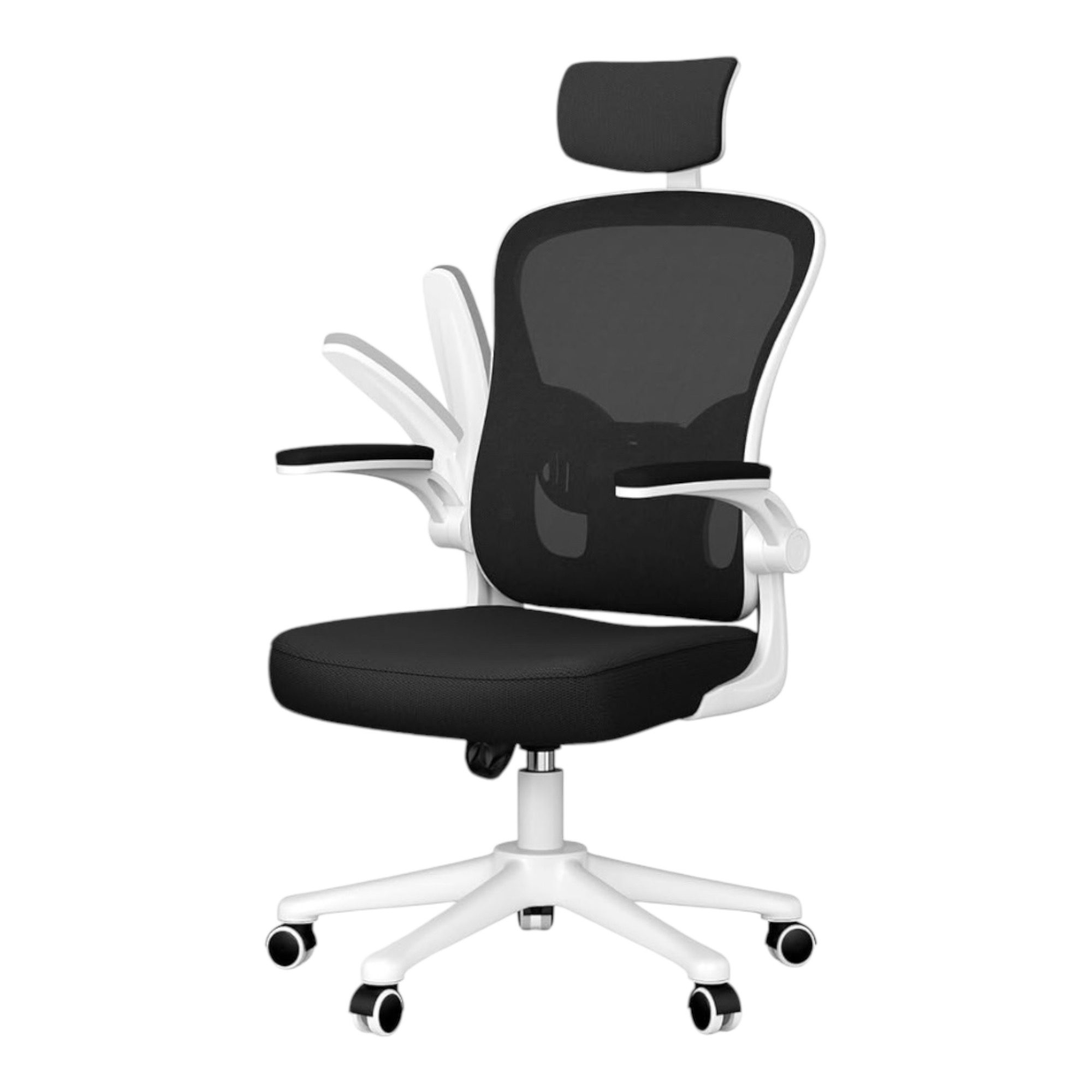 Silla de Oficina, para Gaming, Escritorio Ergonómica con Reposacabezas, Ajustable y con Soporte Lumbar  Respaldo de Malla Transpirable  Reposabrazos Abatibles de 90°  Giratoria 360° (SF168-002 6190)