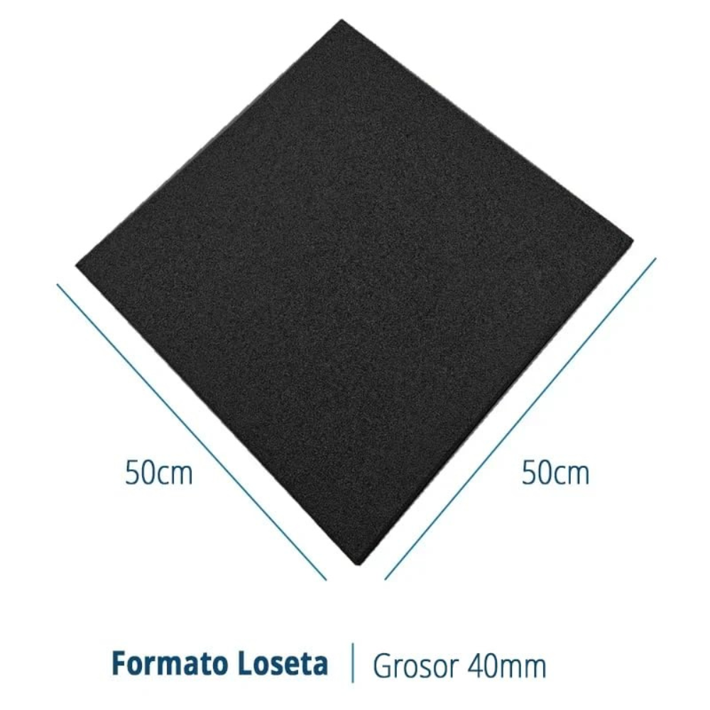 Arquiservi - Loseta de Caucho 50x50x40 mm Negro - Antideslizante y Aislante. Ideal para Fitness, Yoga y Funcionales