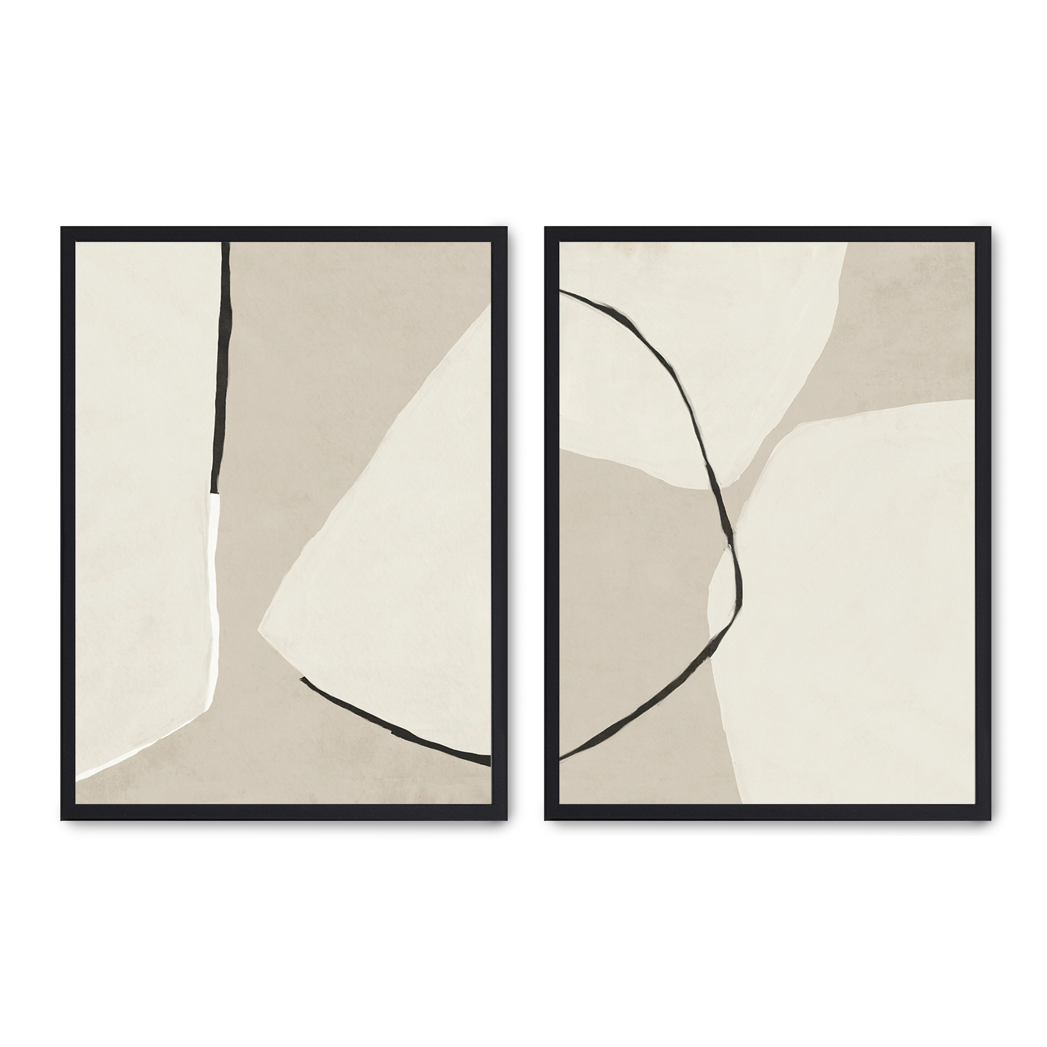 Set compuesto por dos cuadros con marco negro 30x40cm, Póster impreso en papel de calidad premium de 180gr, montado en marco de madera MDF con acabado en color negro, SETS