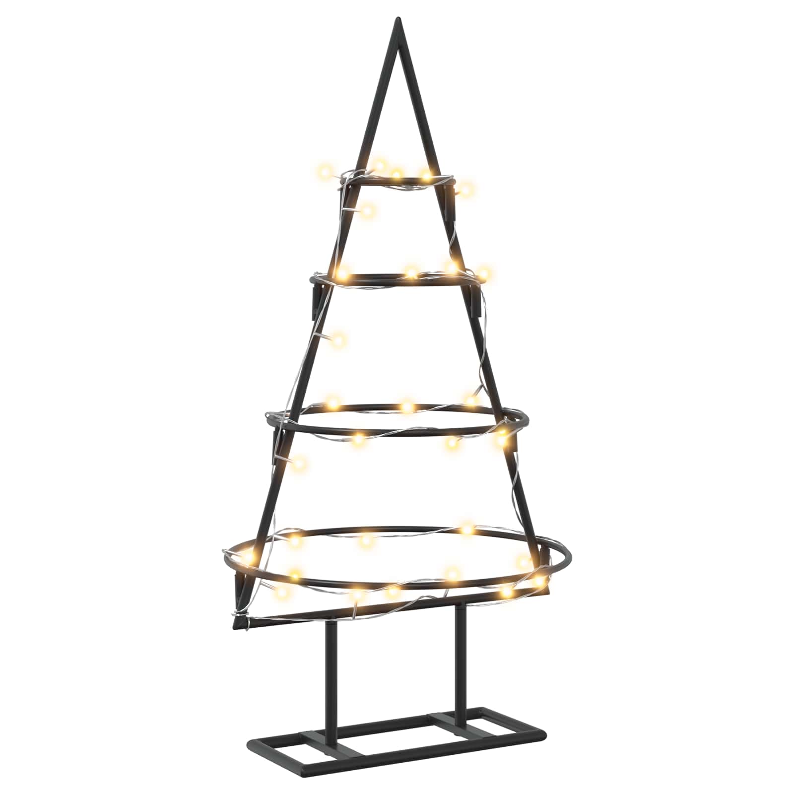 vidaXL Árbol de Navidad de metal con soporte KUOPIO 60 cm Acero Blanco/Negro