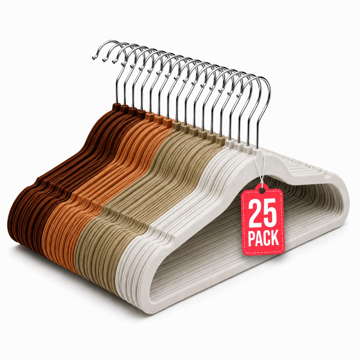 COM-FORT HOUSE Perchas de Terciopelo Antideslizantes Varios colores y tamaños – Ultrafinas Ahorra Espacio – Gancho Giratorio 360° – Perchas para Ropa, Trajes, Vestidos y Camisas
