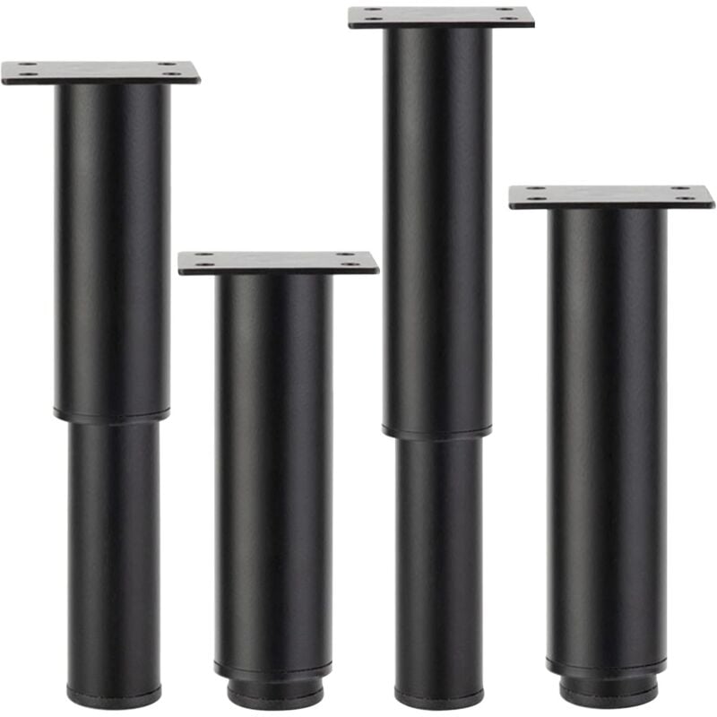 CA Herrajes para muebles, patas para muebles, patas para mesas, patas para cocinas, patas metálicas para armarios, patas metálicas, para sofás, sillones, mesas, TV, 4 piezas 20-37 cm