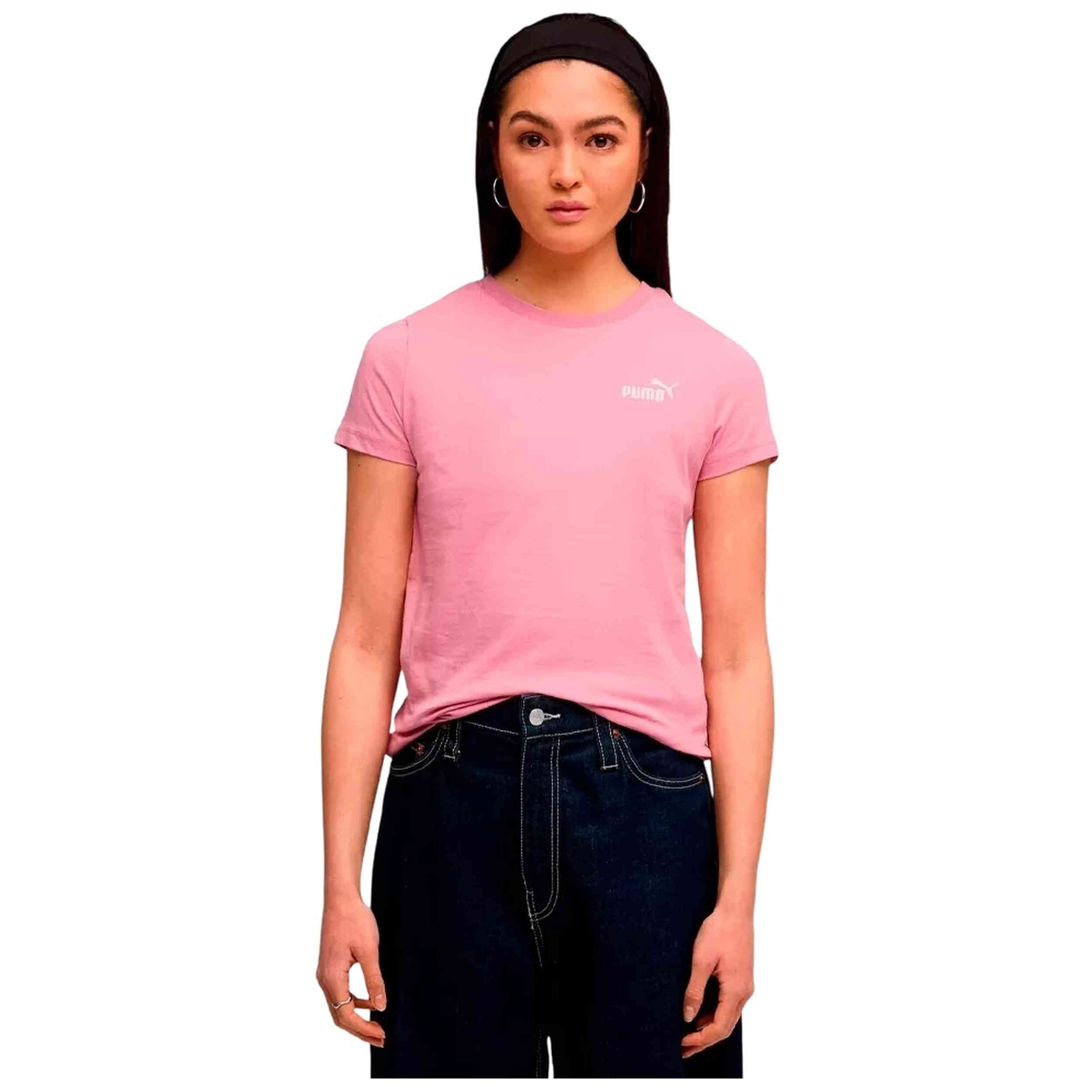 Camiseta De Manga Corta Puma modelo ESS Small No. 1 Logo para Mujer en color Wild Pink