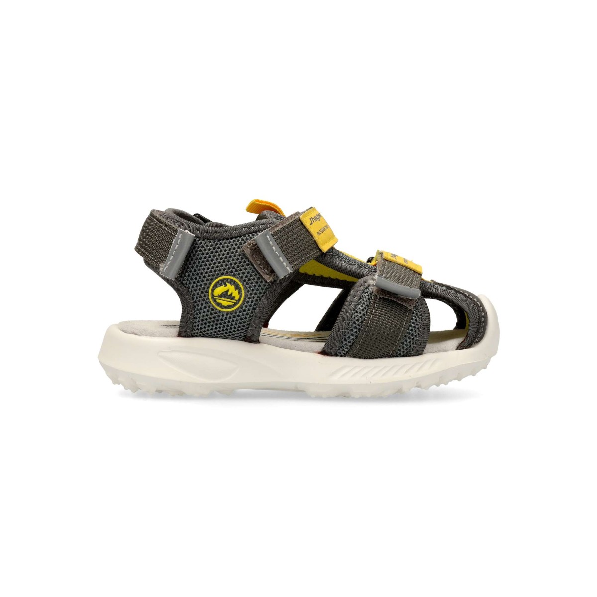 JHAYBER - Sandalias cangrejeras Oito cerradas para niño de piel sintética y textil con ajuste adherente color gris