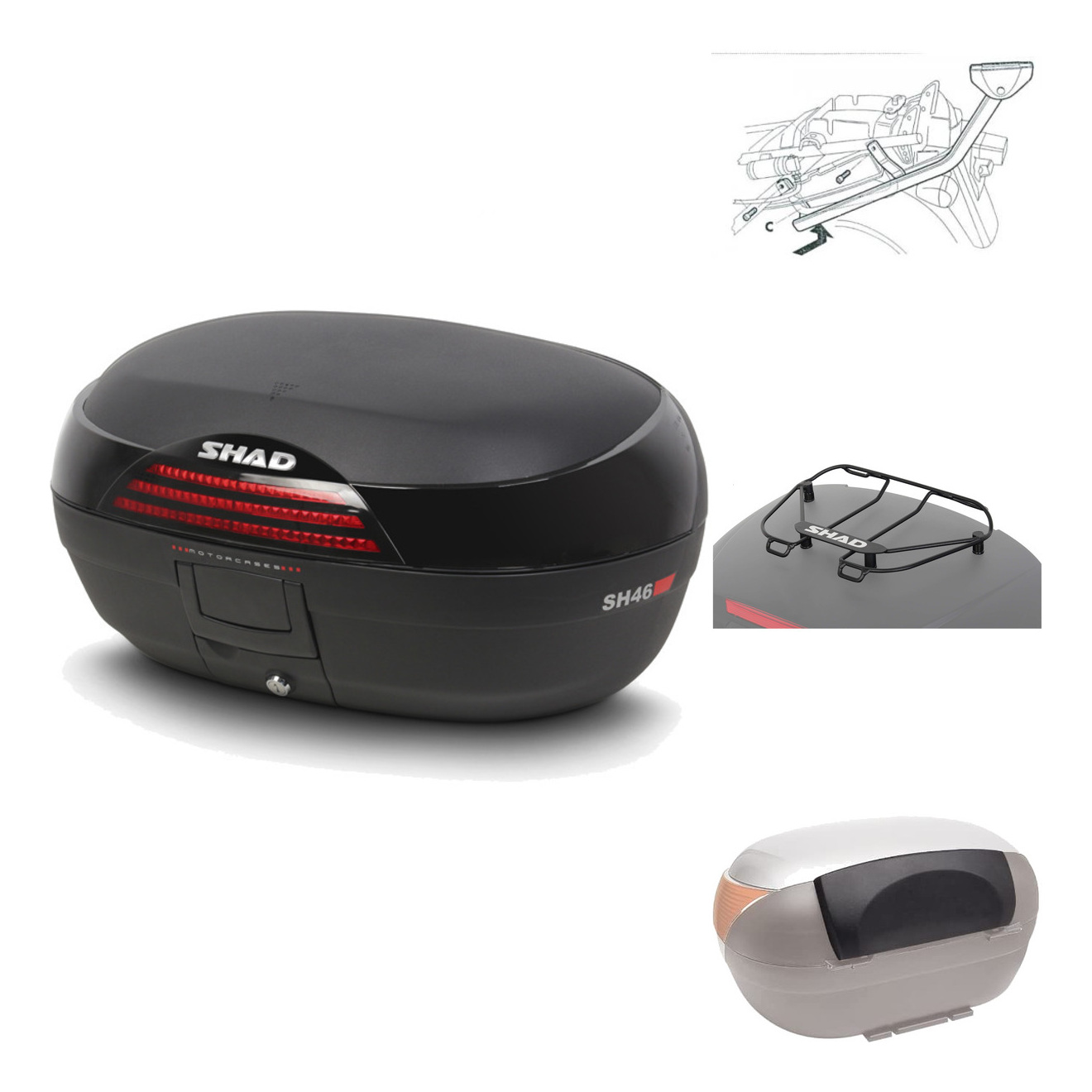 Baul Trasero + Herraje Montaje + Accesorios Sh46 Sh 46 New Model KIT-183365