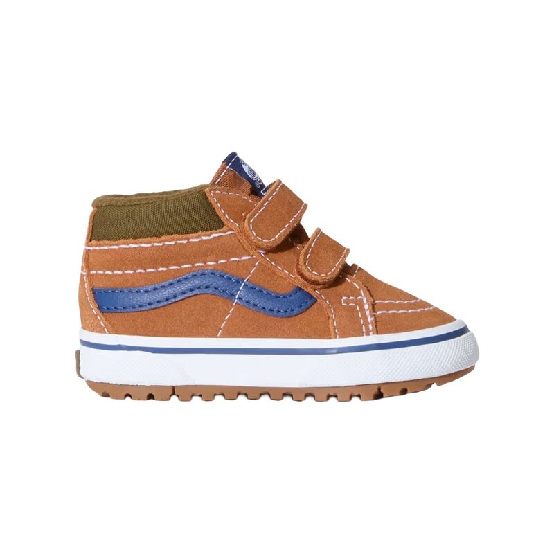 Zapatillas Marrones Vans Sk8-Mid de Bebé con Cierre de Velcro y Ajuste Seguro