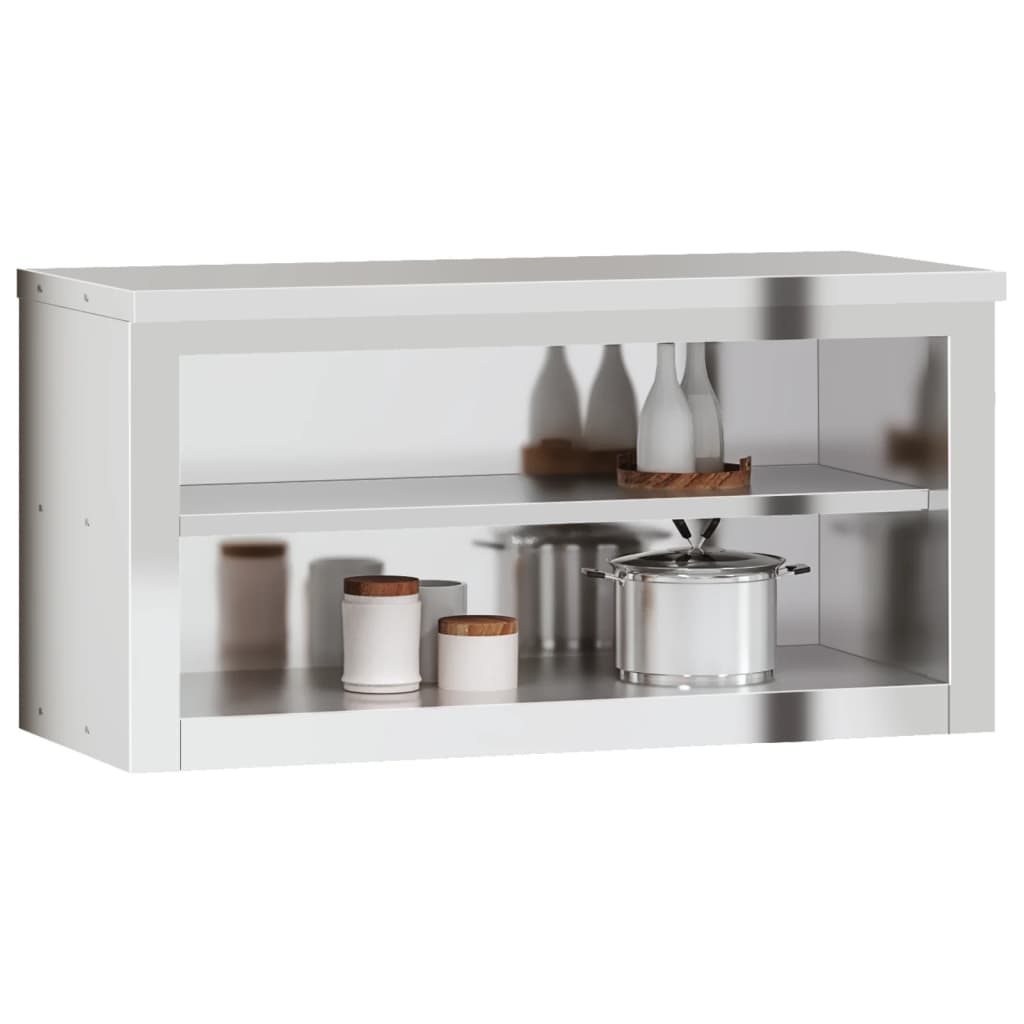vidaXL Armario de Pared de Cocina con Estante Mueble Colgante Acero Inoxidable Dimensiones 92 x 40 x 46 cm,  110 x 40 x 46 cm,  92 x 40 x 46 cm (with door) y mas