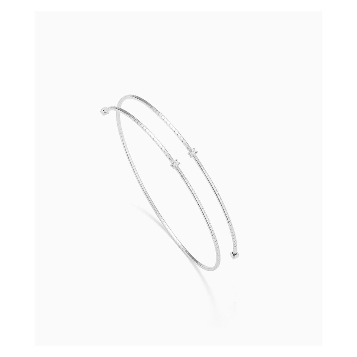 Secrecy Pulsera Mujer Pulsera Tuscany 1,5 Vueltas 2cz Plata De Plata, Titanio Blanco, Plateado Syb10004
