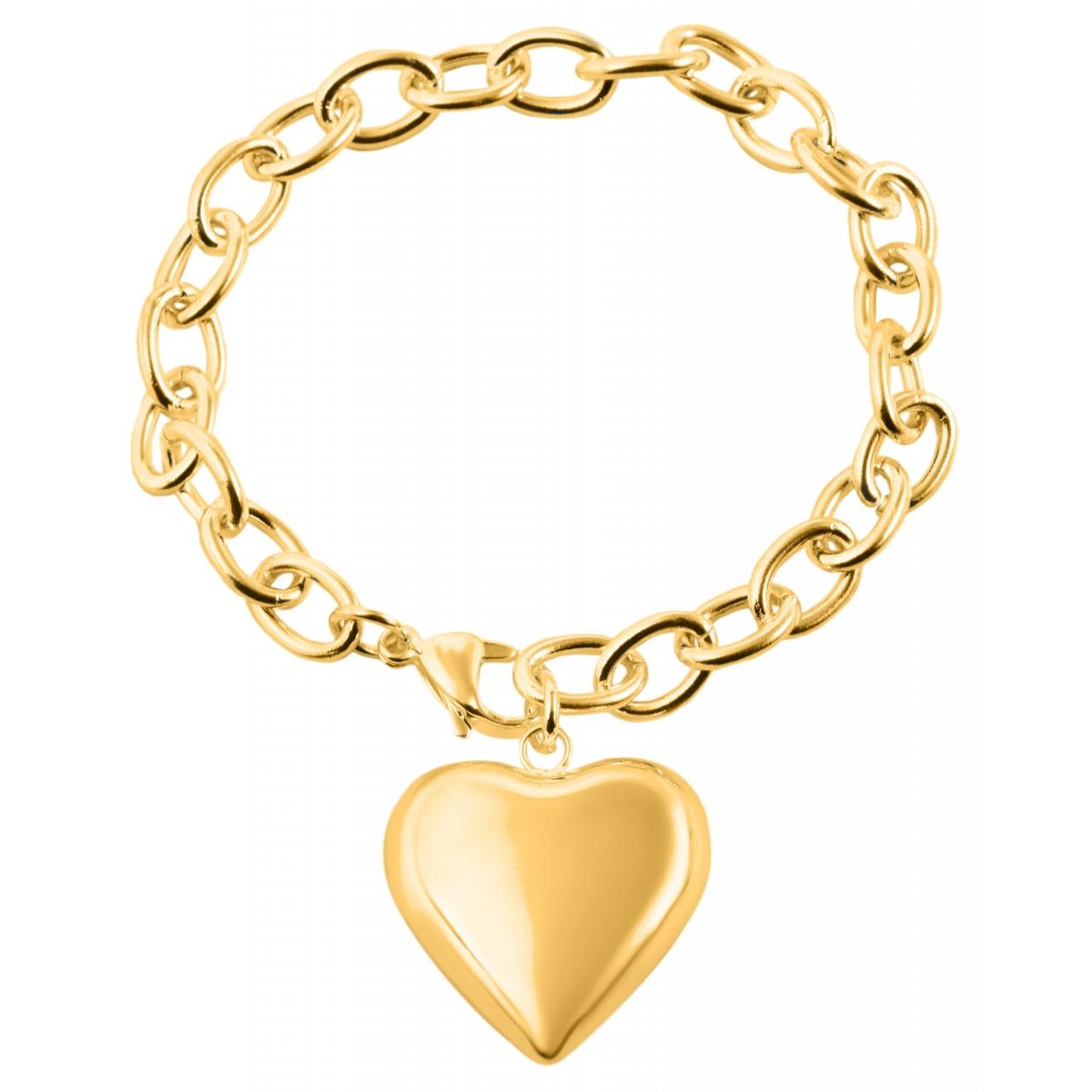 Akzent® Pulsera Dourada Coração em Aço Inoxidável - 0521