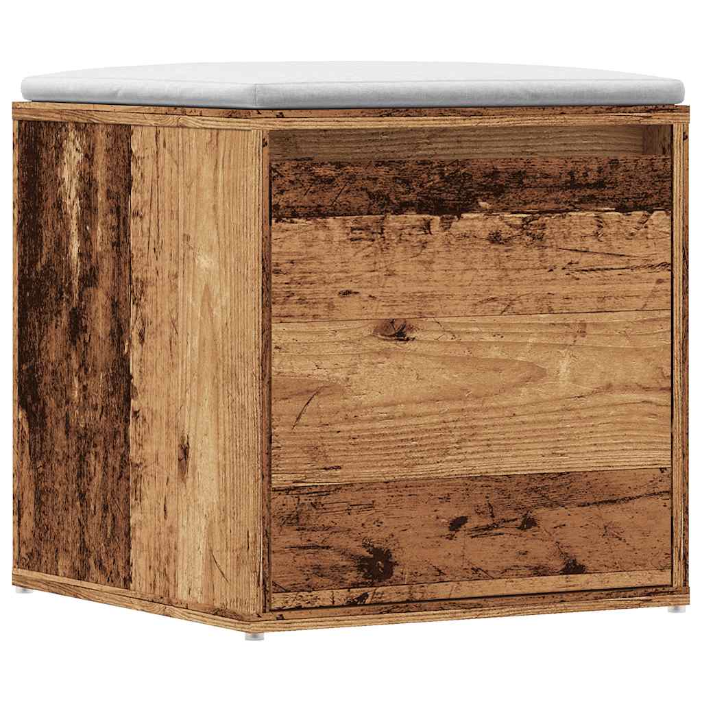 vidaXL Cajón taburete madera de ingeniería madera vieja 40,5x40x40 cm en color Madera antigua/Roble artisan | cómodas modernas ergonómicas para comedor cocina salón hogar