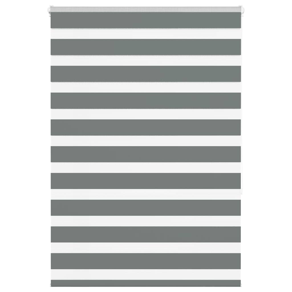 vidaXL Estor cebra gris oscuro tejido ancho 105,9 cm poliéster