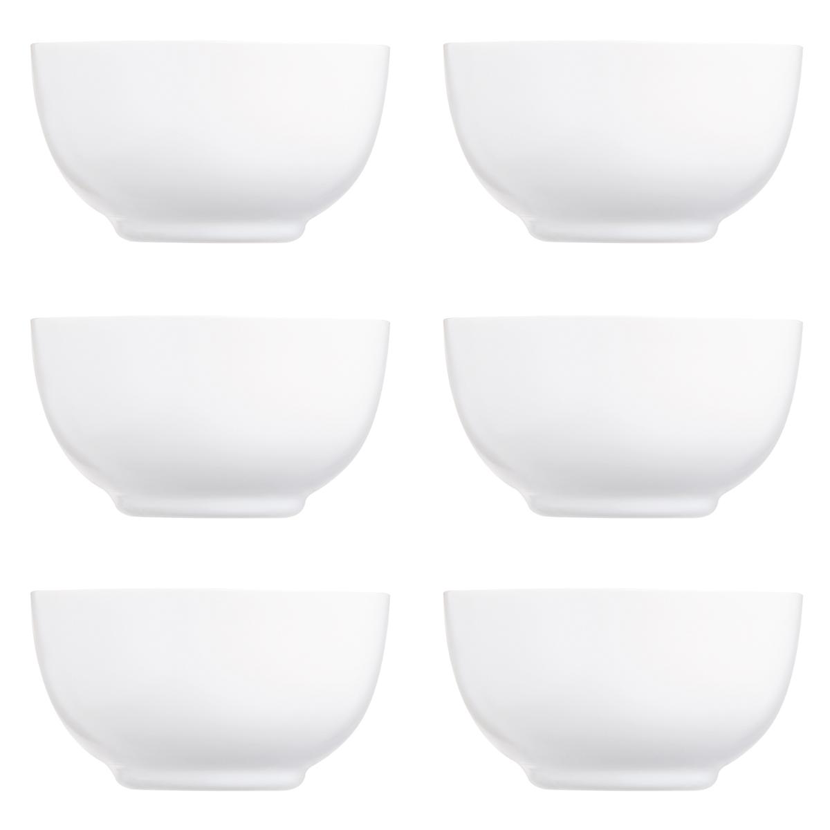 LUMINARC DIWALI Set 6 Boles Opal 14,5CM Blanco Brillo Fabricado en Francia Reciclable