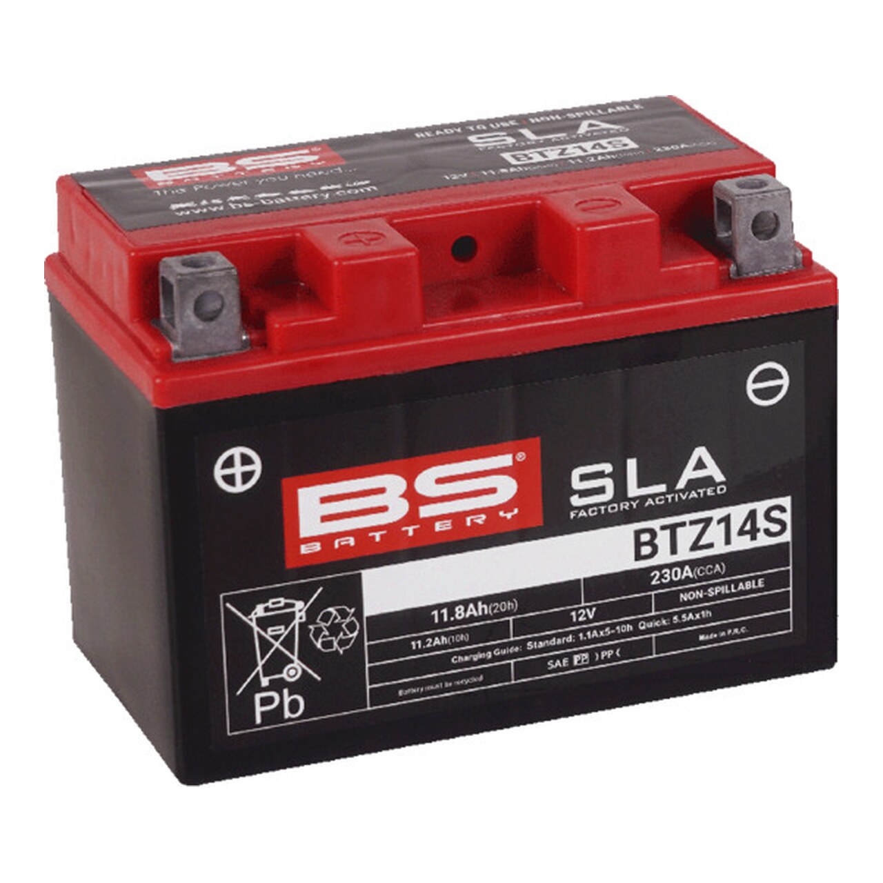 Batería De Moto Sellada Precargada Activada Sla Btz14s 12V 246650065