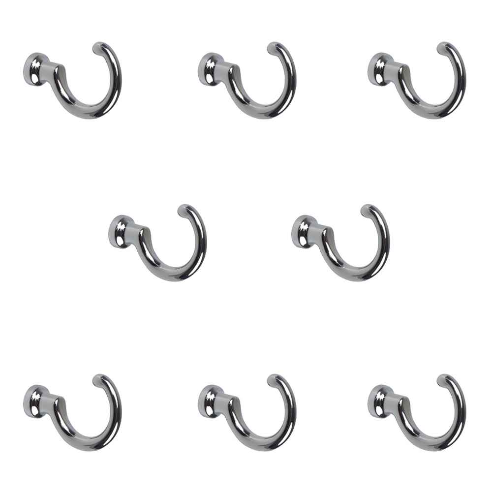 8 Un. PERCHA Gancho cromo brillo para LA Pared 32X9X44MM