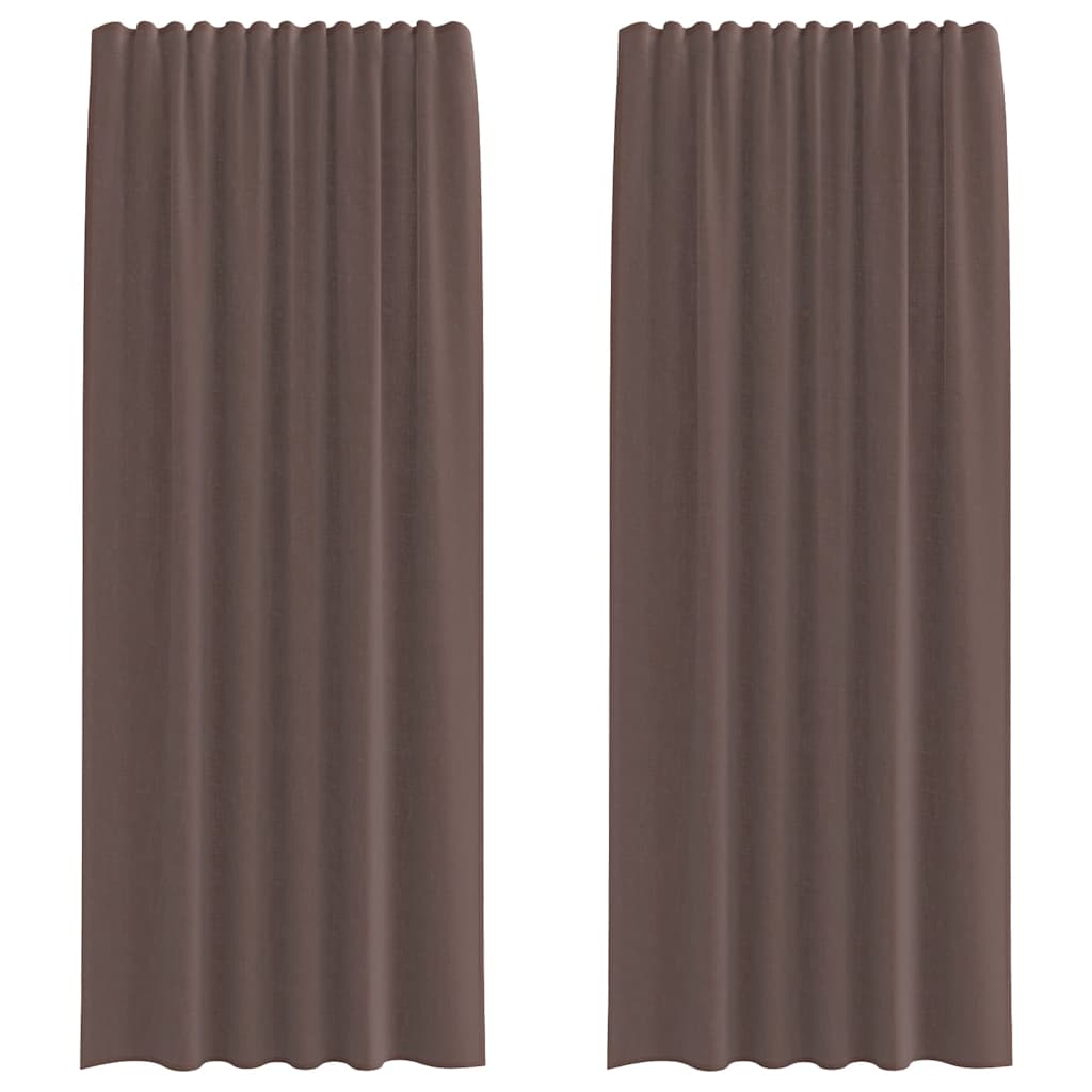 vidaXL Cortinas de gasa con trabillas 2 uds. en color Marrón/Verde manzana/Crema y más | protección solar decorativa para ventanas hogar oficina dormitorio fácil de instalar