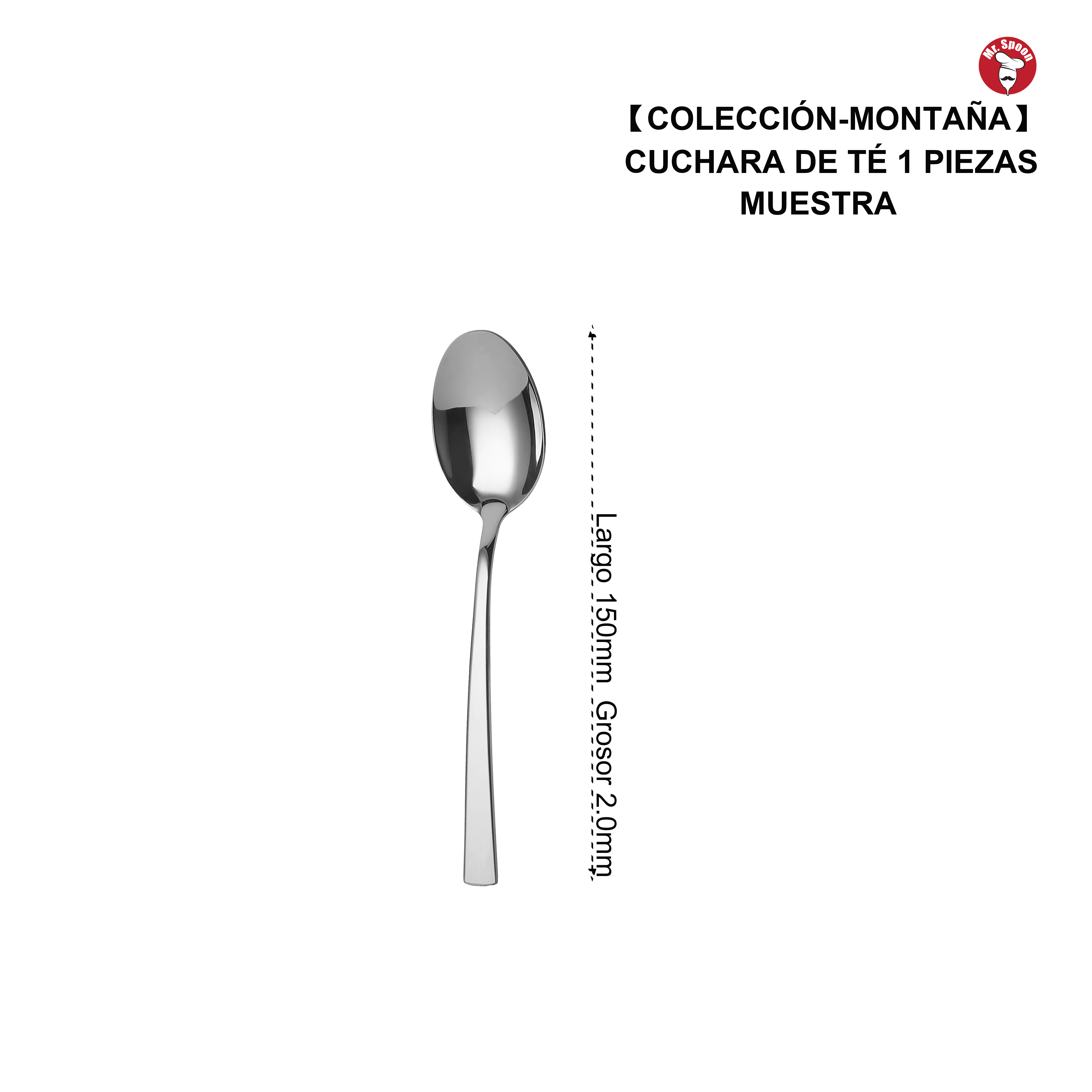 Cuchara de Té Multifuncional Mr.Spoon Serie Montaña Clásica 150mm Acero Inoxidable 18/0 Plateada , Ideal Café, Latte y Postres , Apta para Lavavajillas , Uso Profesional Hostelería Restaurante Hotel , Venta Mayorista