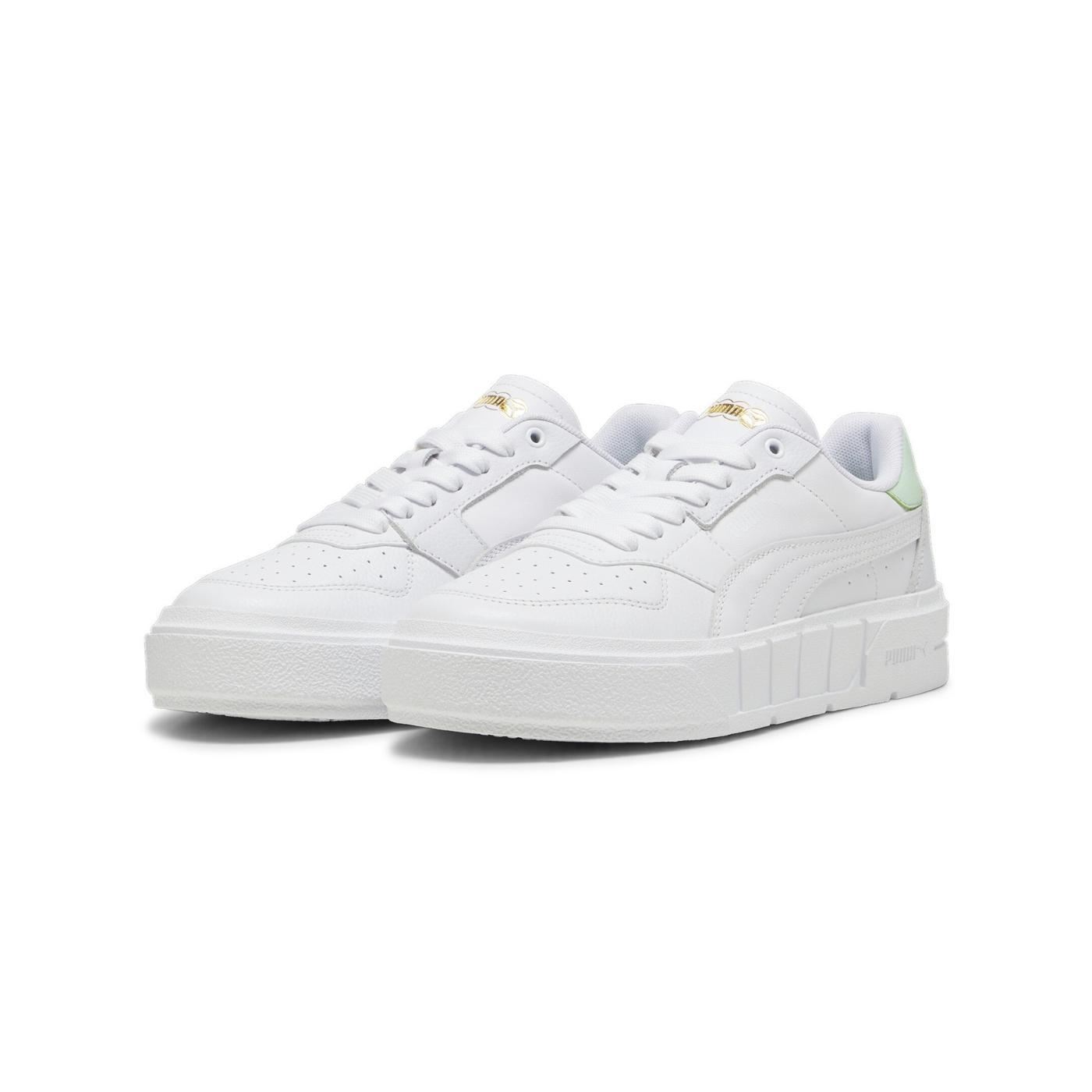 Zapatillas puma cali court blanco verde de mujer.
