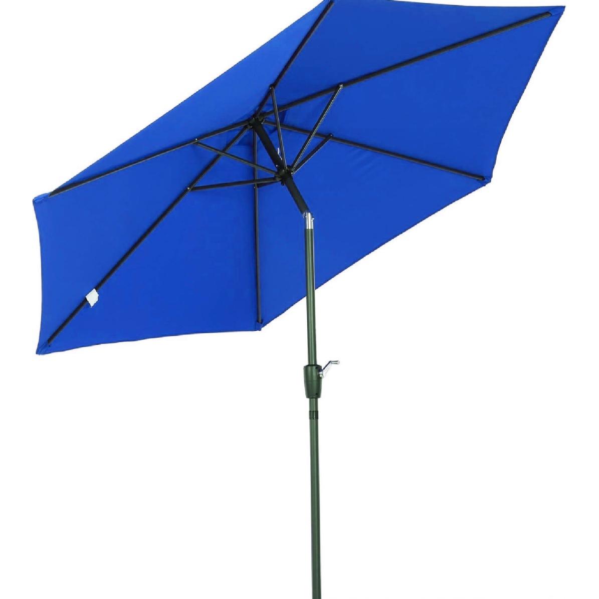 Sombrilla para Jardín Ø260x235 cm Parasol de Aluminio con Reclinable con Manivela y 6 Varillas para Terraza Exterior Balcón