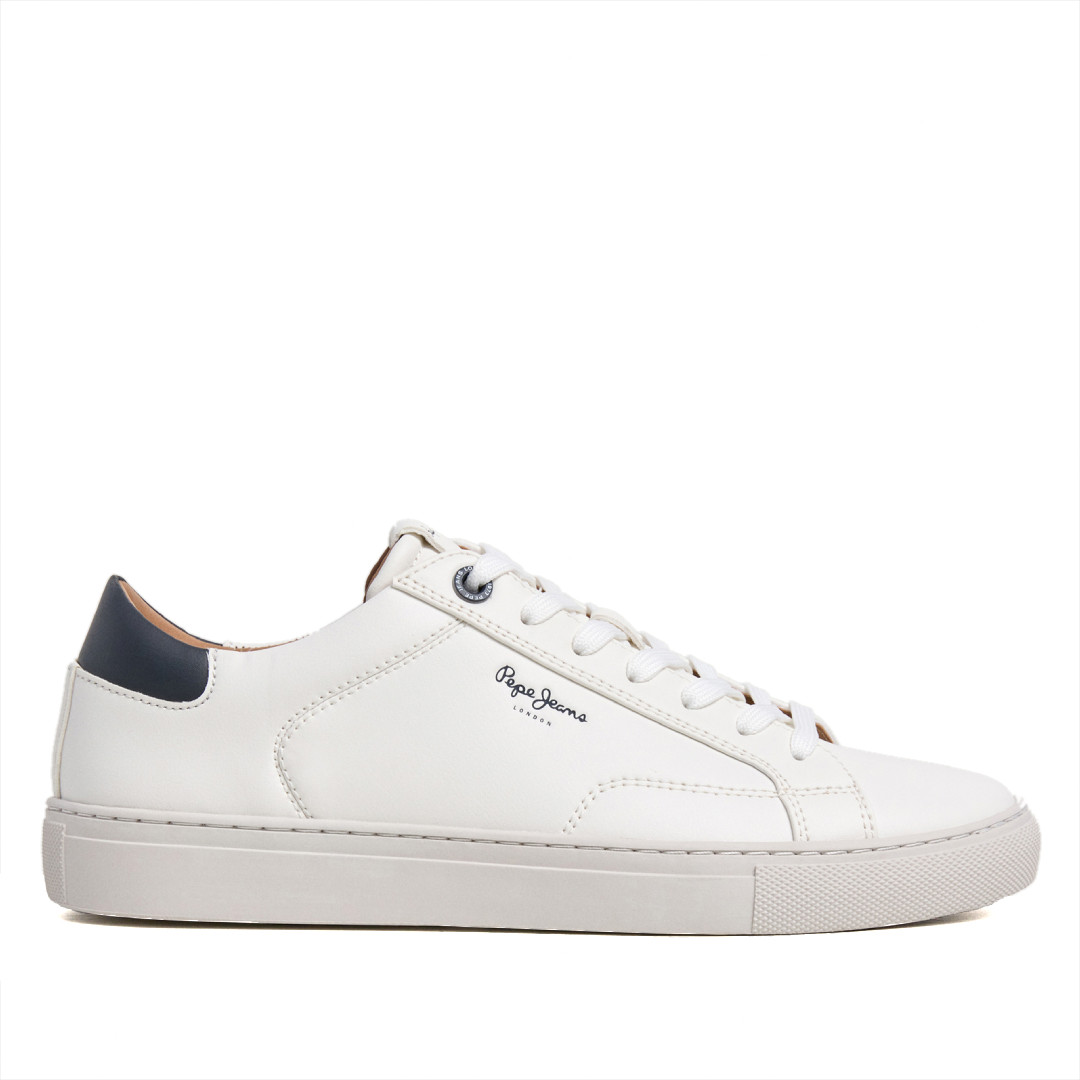 Zapatillas deportivas Pepe Jeans joe basic blancas con panel azul