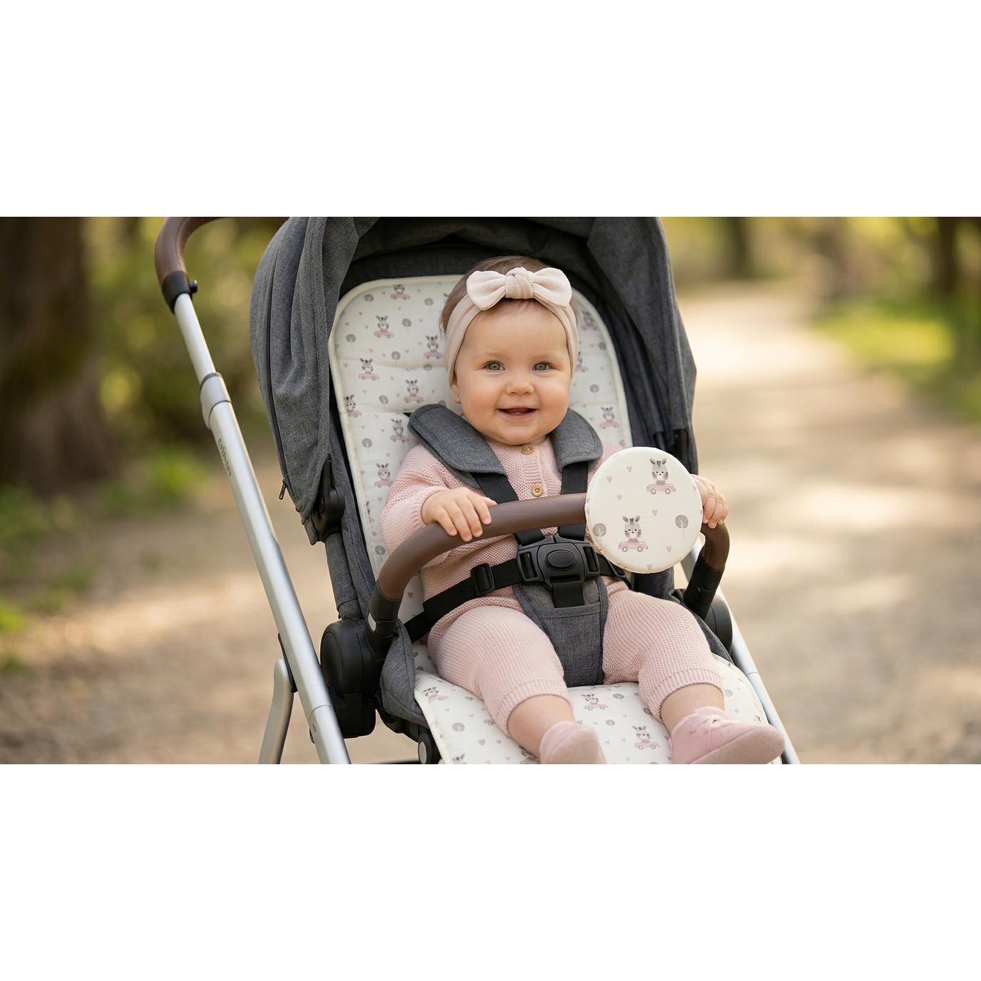 Colchoneta Universal Silla de Paseo Bebé Luxury – Transpirable 3D, Algodón, Reversible, Adaptable a Carritos y Fácil de Lavar- Gamberritos