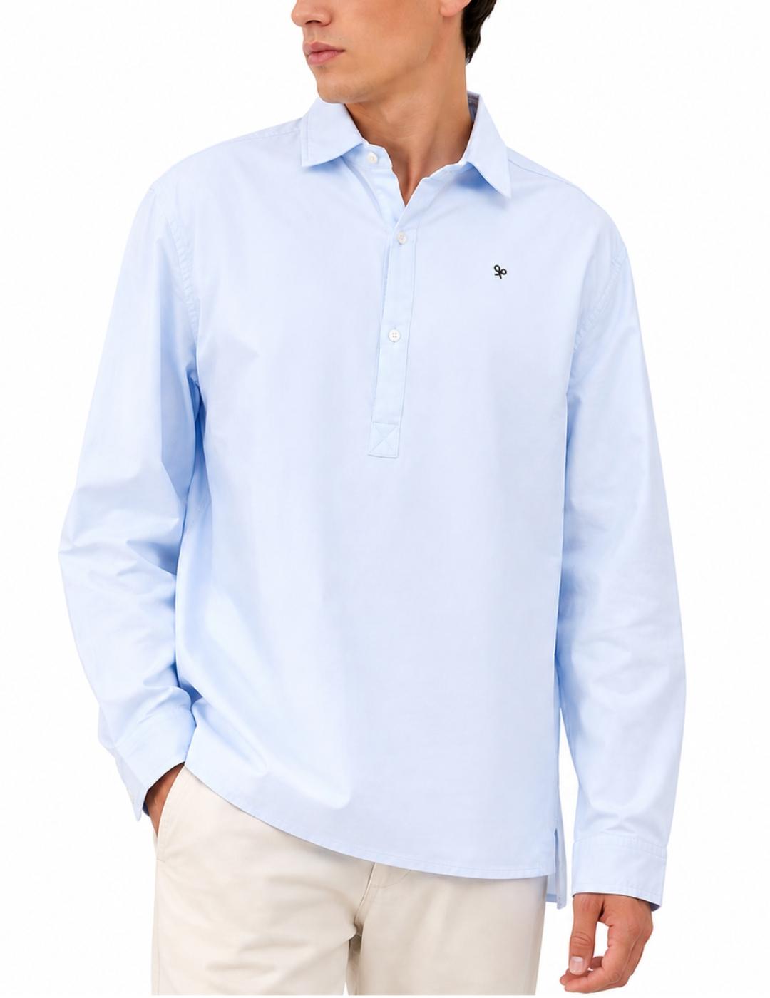 Polera Silbon sport oxford azul celeste para hombre