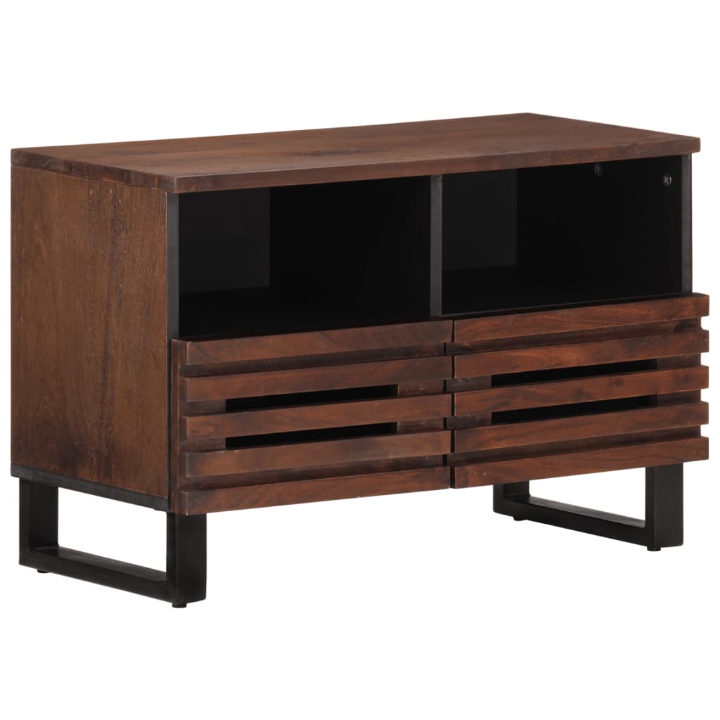 vidaXL Mueble de TV madera maciza de acacia 70x34x46 cm en color Marrón/Multicolor/Blanco y más | almacenamiento funcional diseño moderno para baño dormitorio sala
