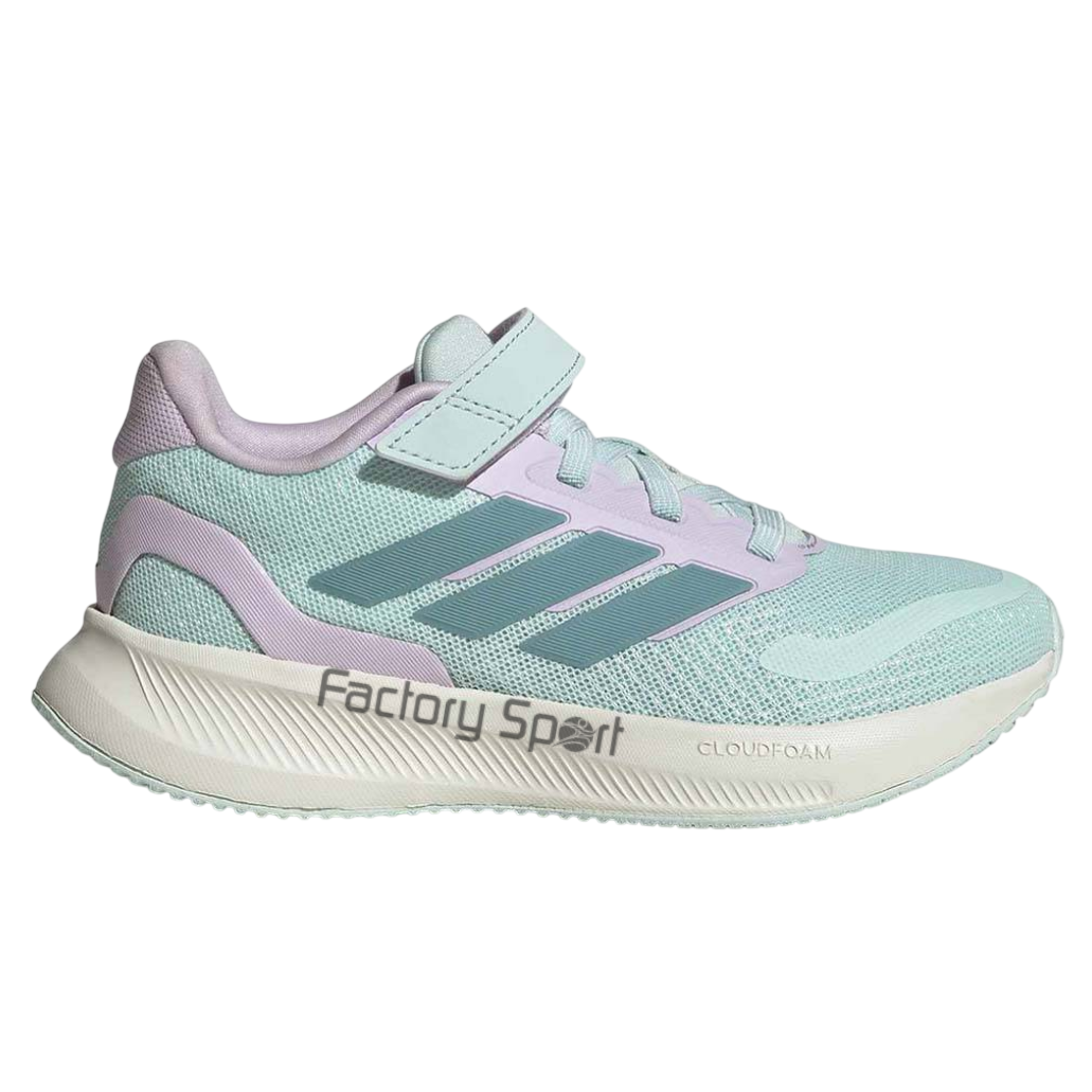 ADIDAS RUNFALCON 5 EL VELCRO VERDE AGUA/LILA PARA NIÑA